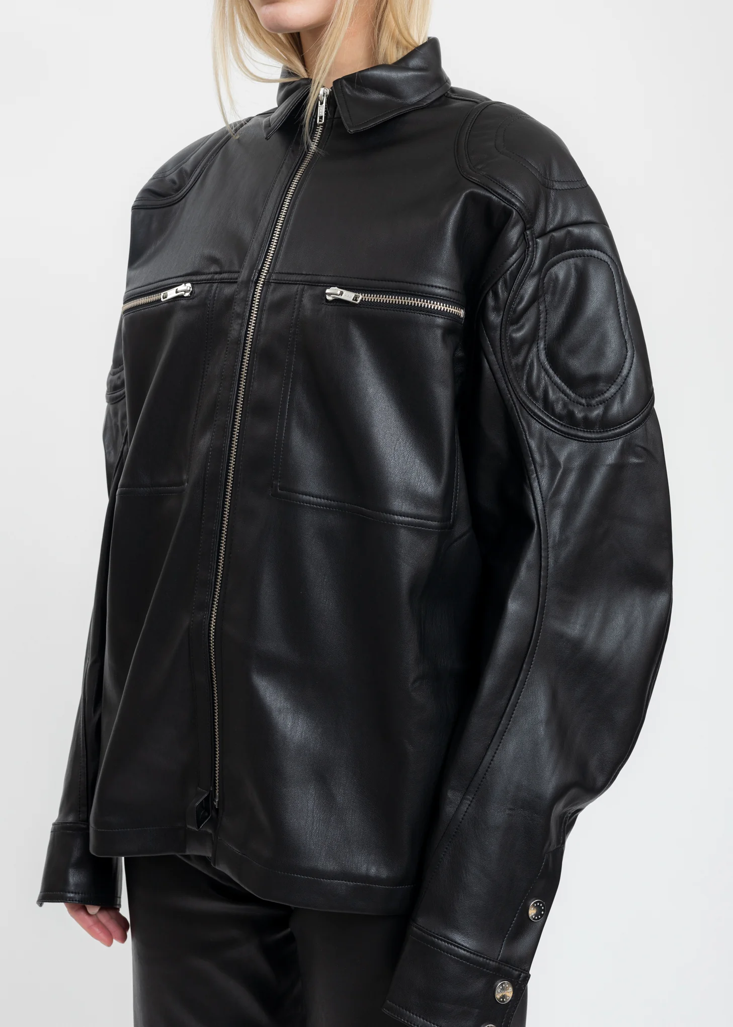 Black Jacket With Patches And Zip - Image 2