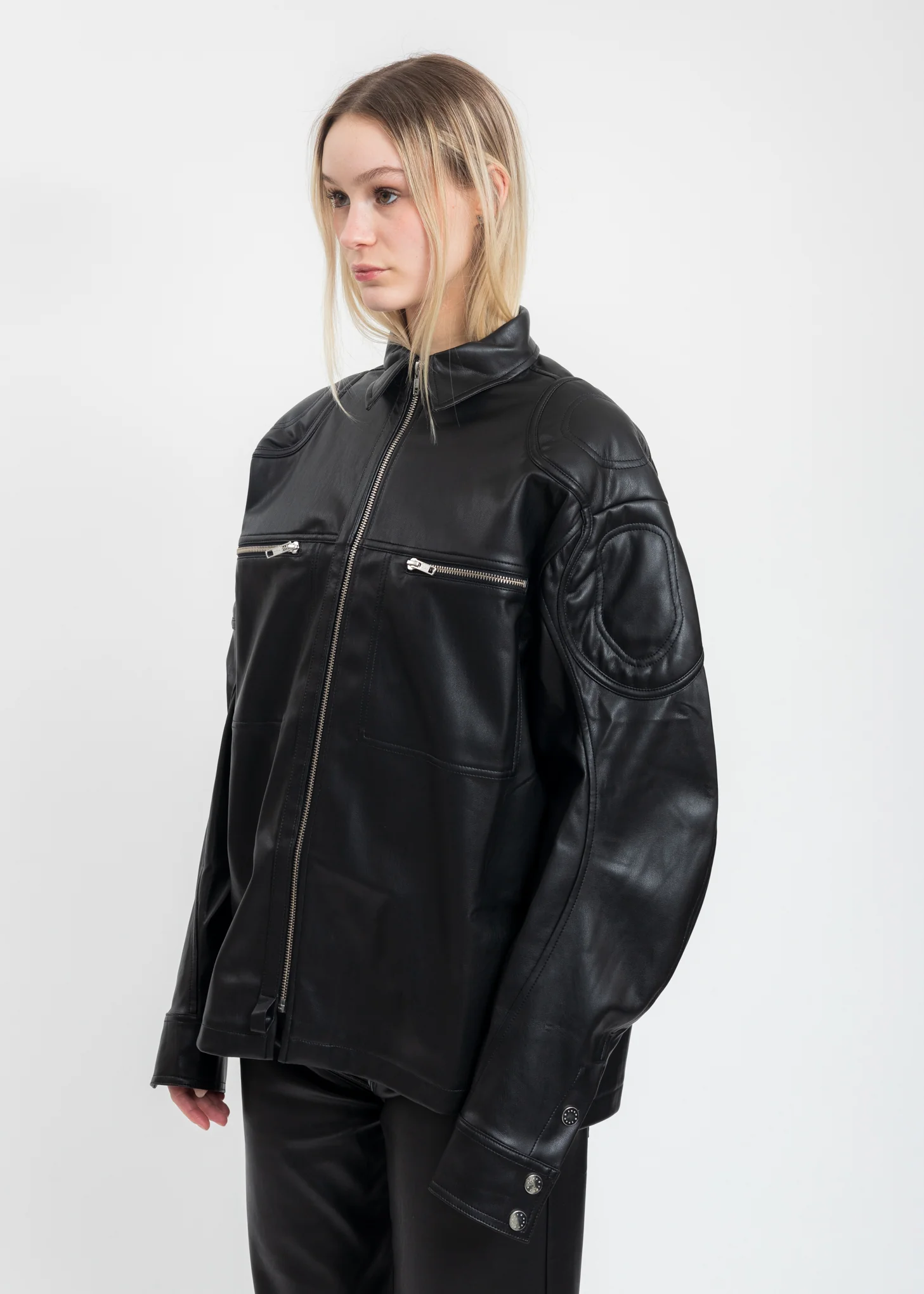 Black Jacket With Patches And Zip - Image 3