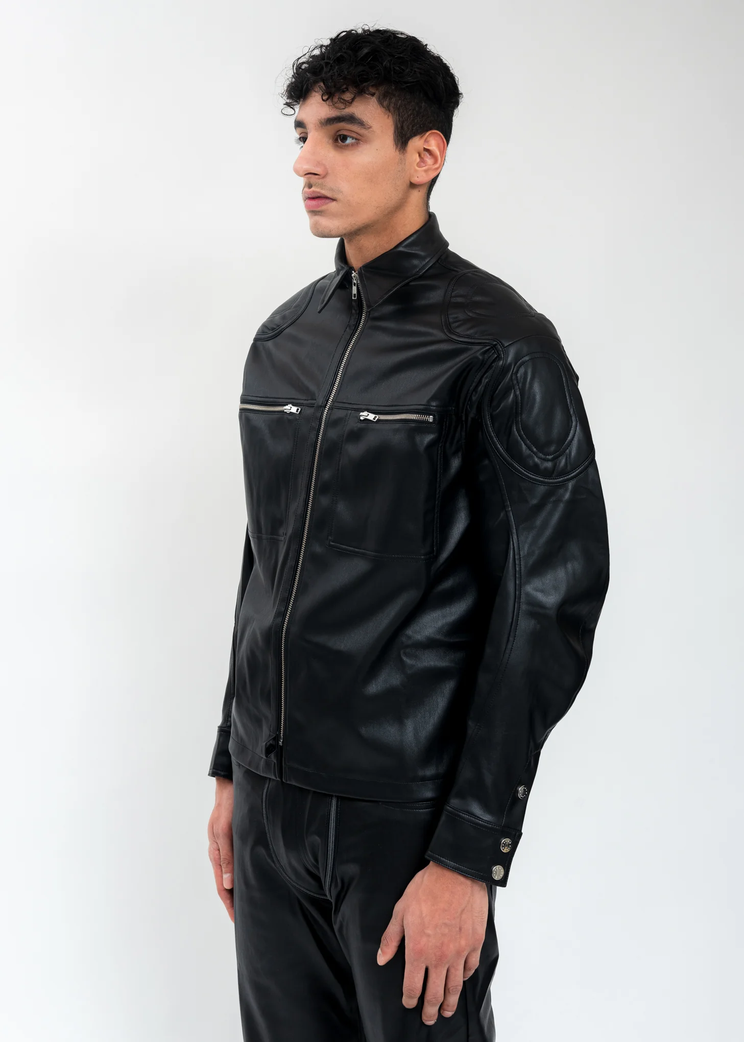 Black Jacket With Patches And Zip - Image 4