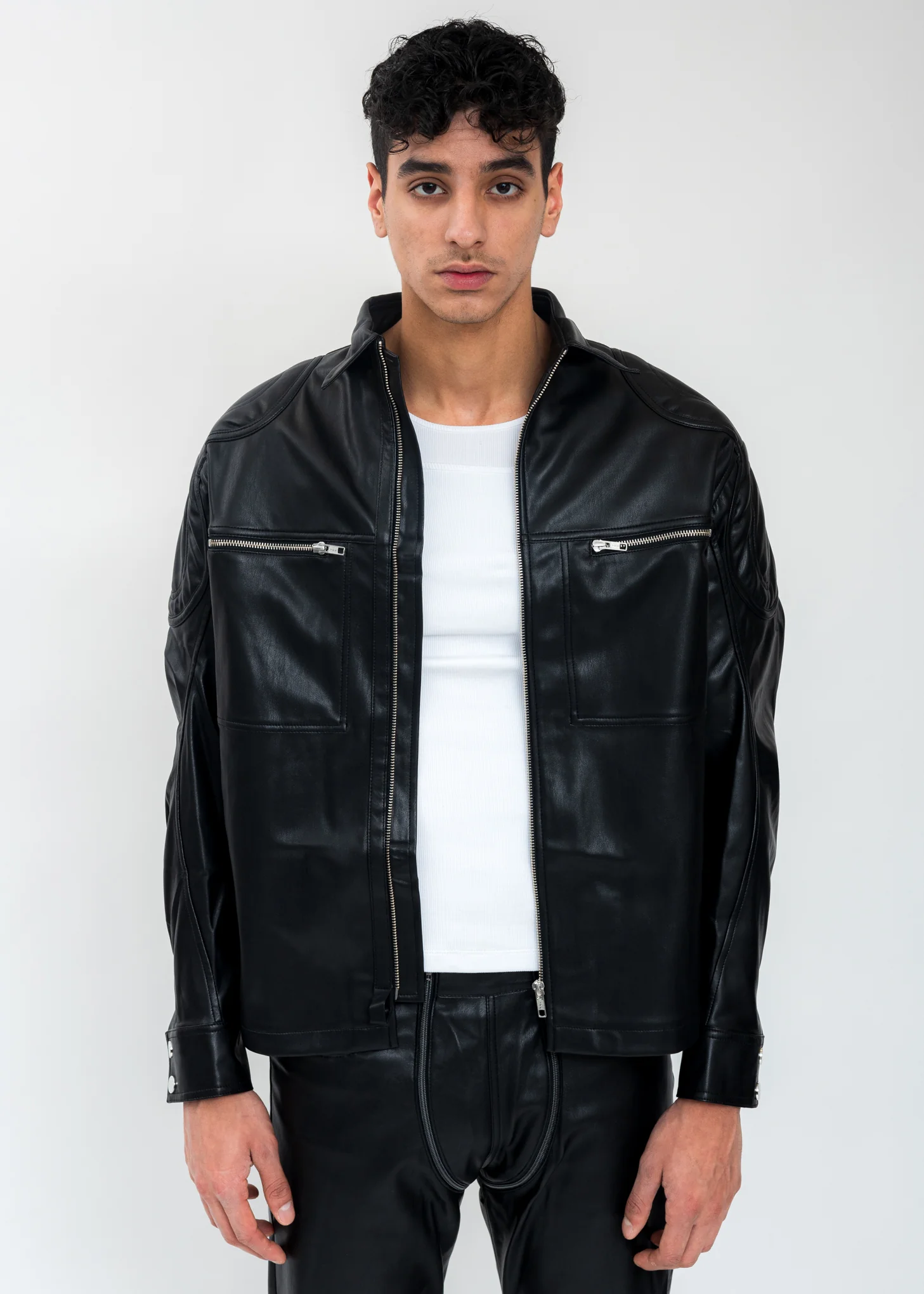 Black Jacket With Patches And Zip - Image 6