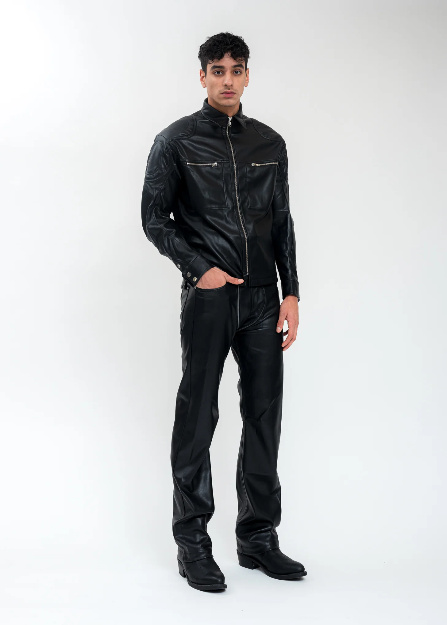 Black Jacket With Patches And Zip - Image 7