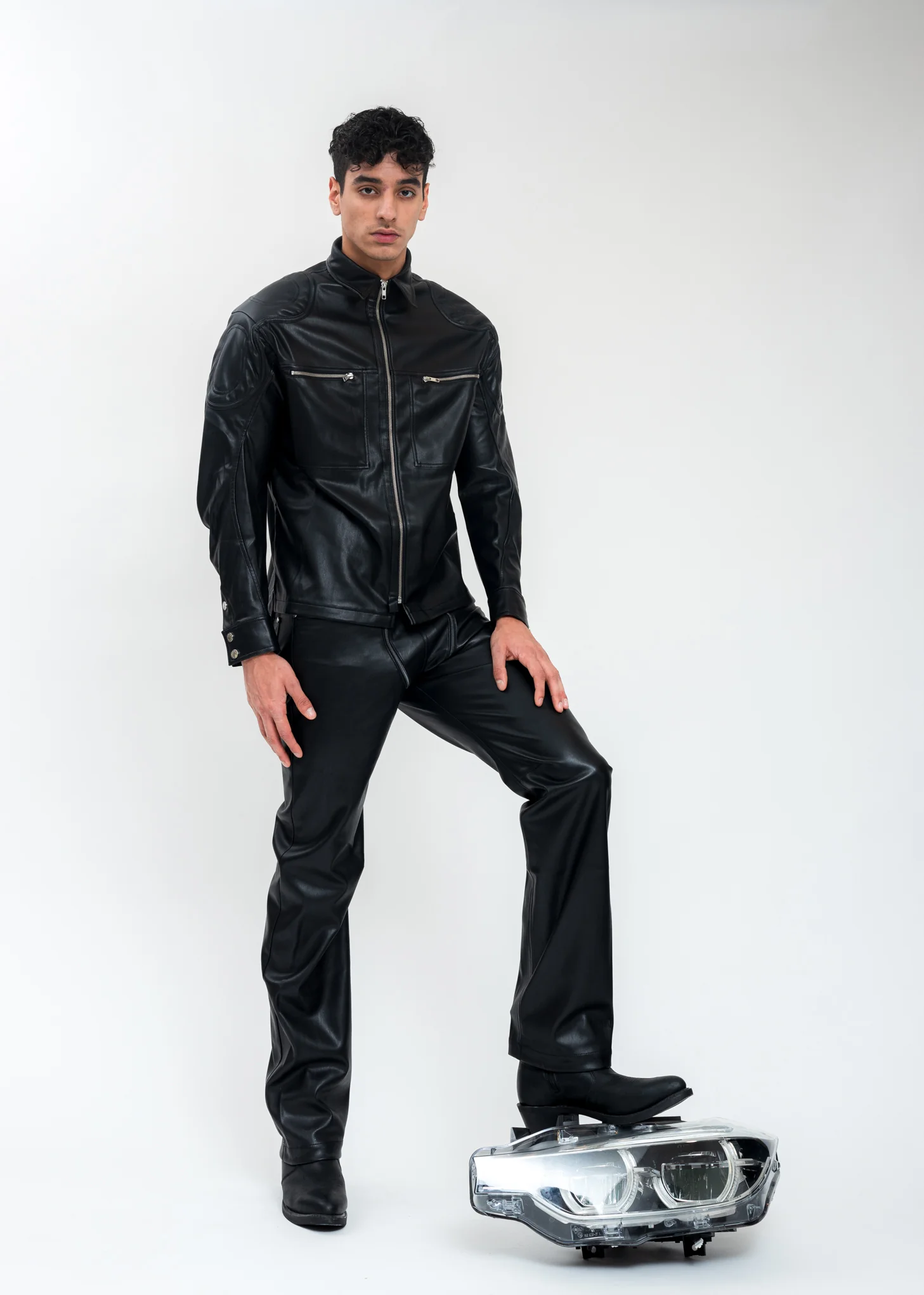Black Jacket With Patches And Zip - Image 8