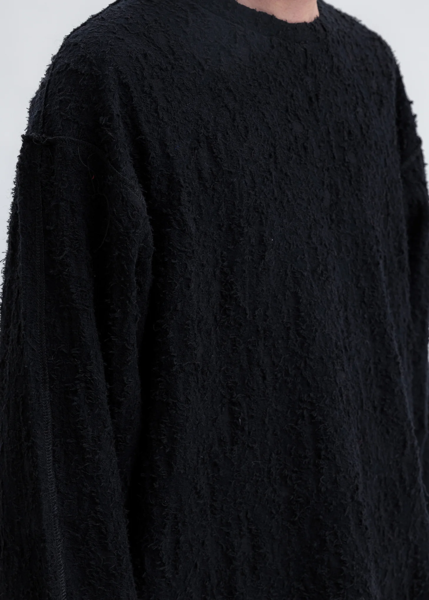Black Jacquard Crewneck Sweater - Image 2
