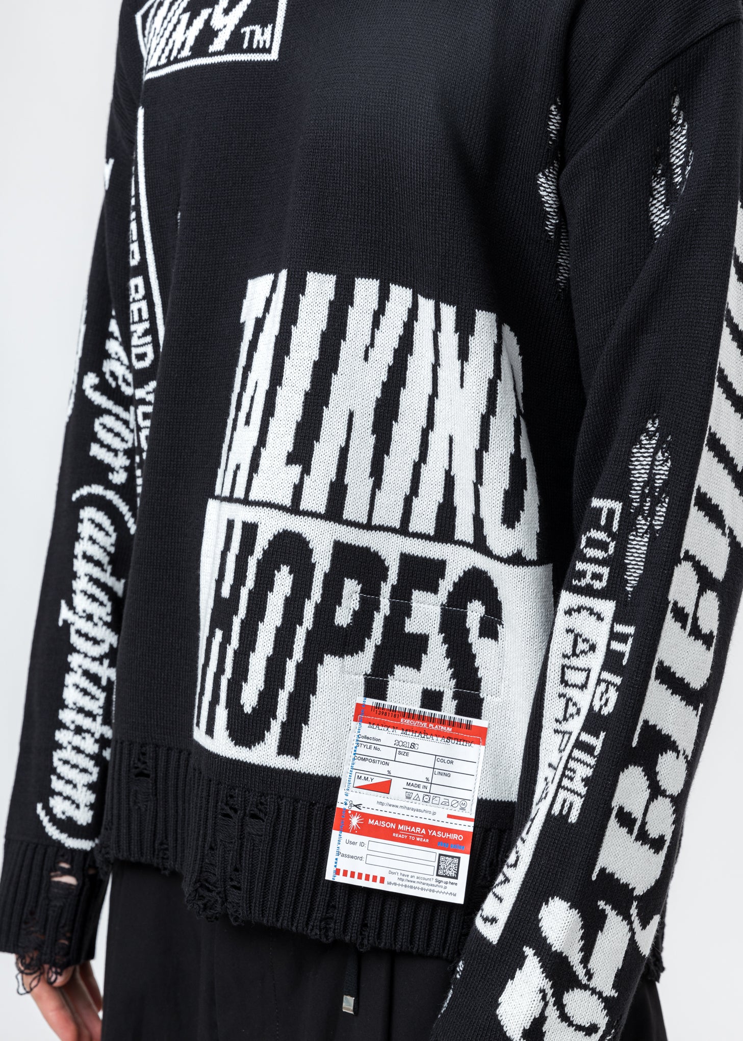 Black Jacquard Knit Sweater - Image 2