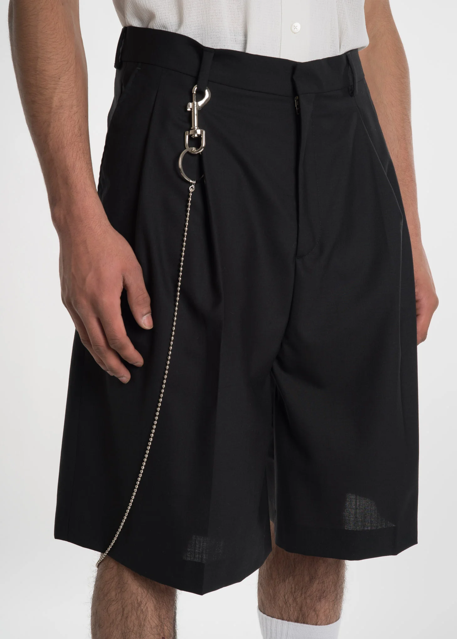 Black Jayson Pleated Shorts