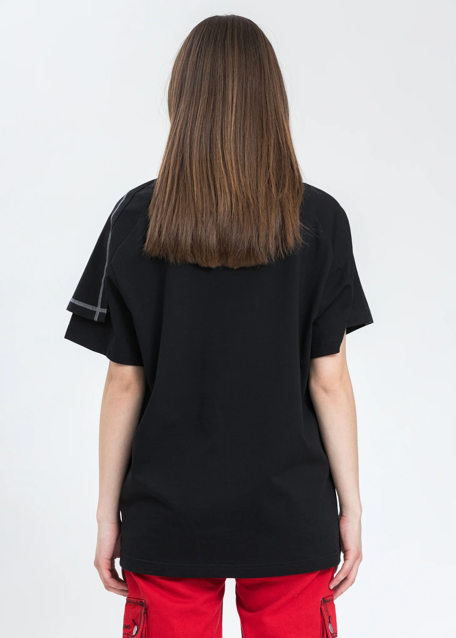 Black Jersey 2 in 1 T-Shirt - Image 3