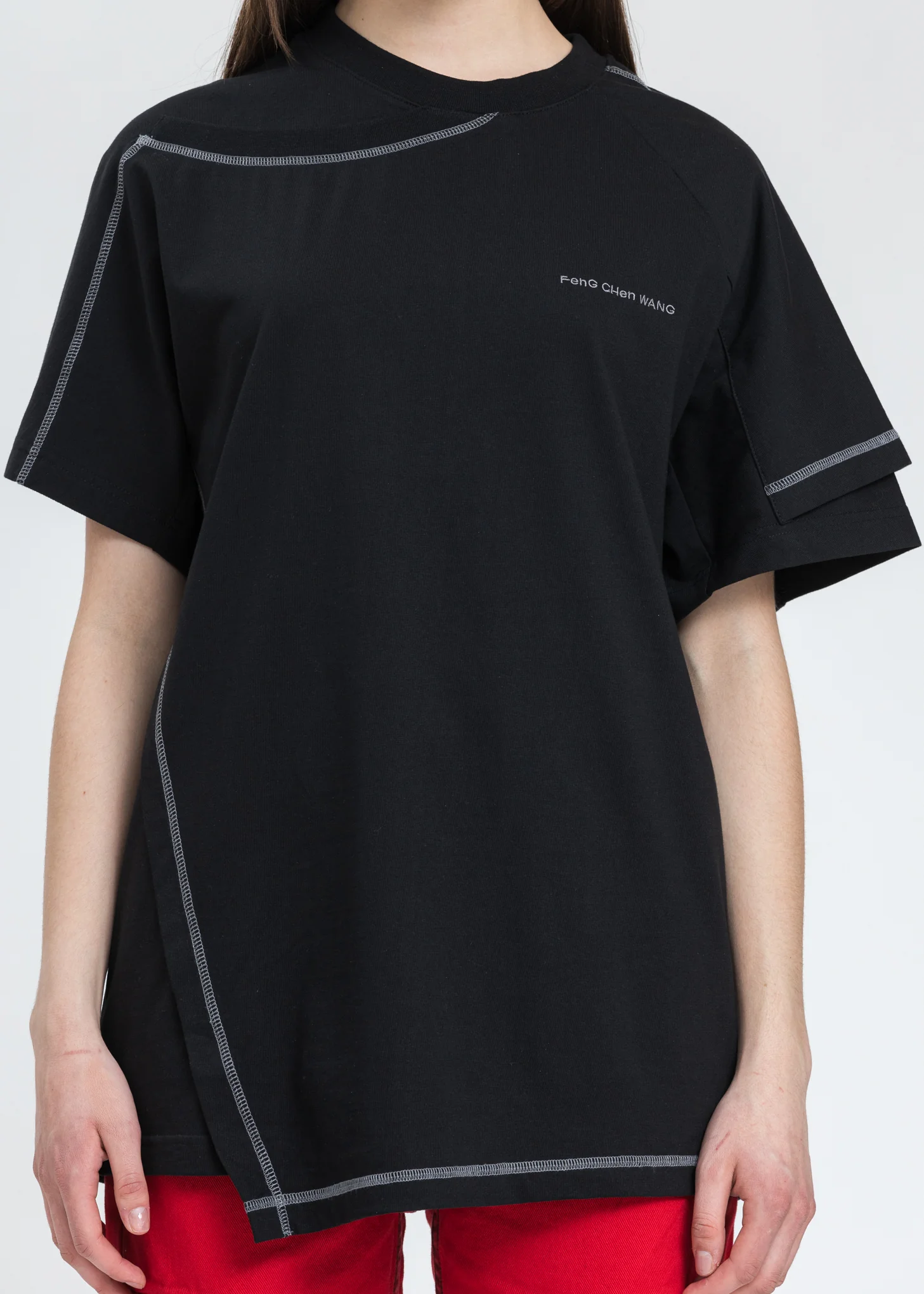 Black Jersey 2 in 1 T-Shirt - Image 4