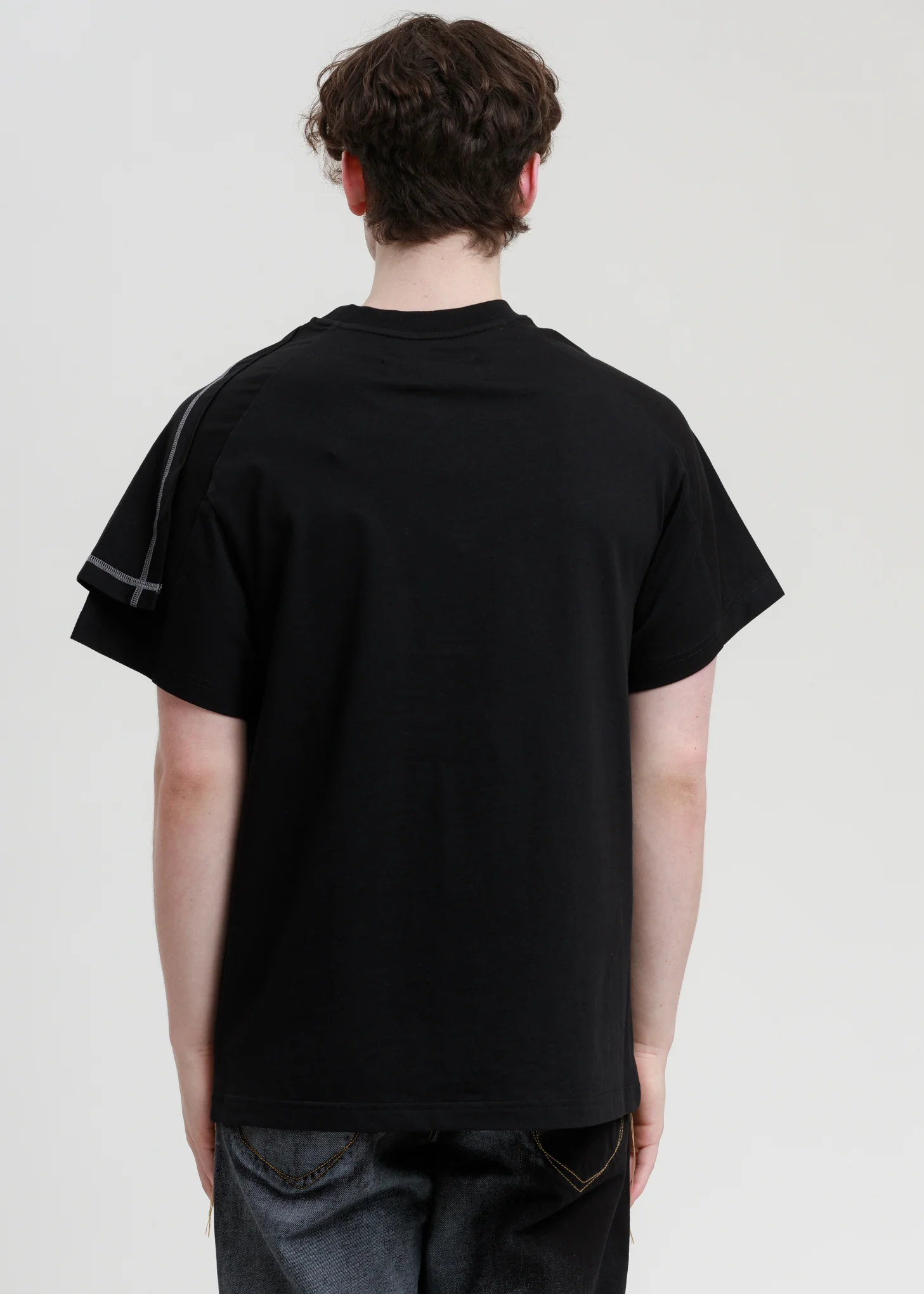 Black Jersey 2 in 1 T-Shirt - Image 3
