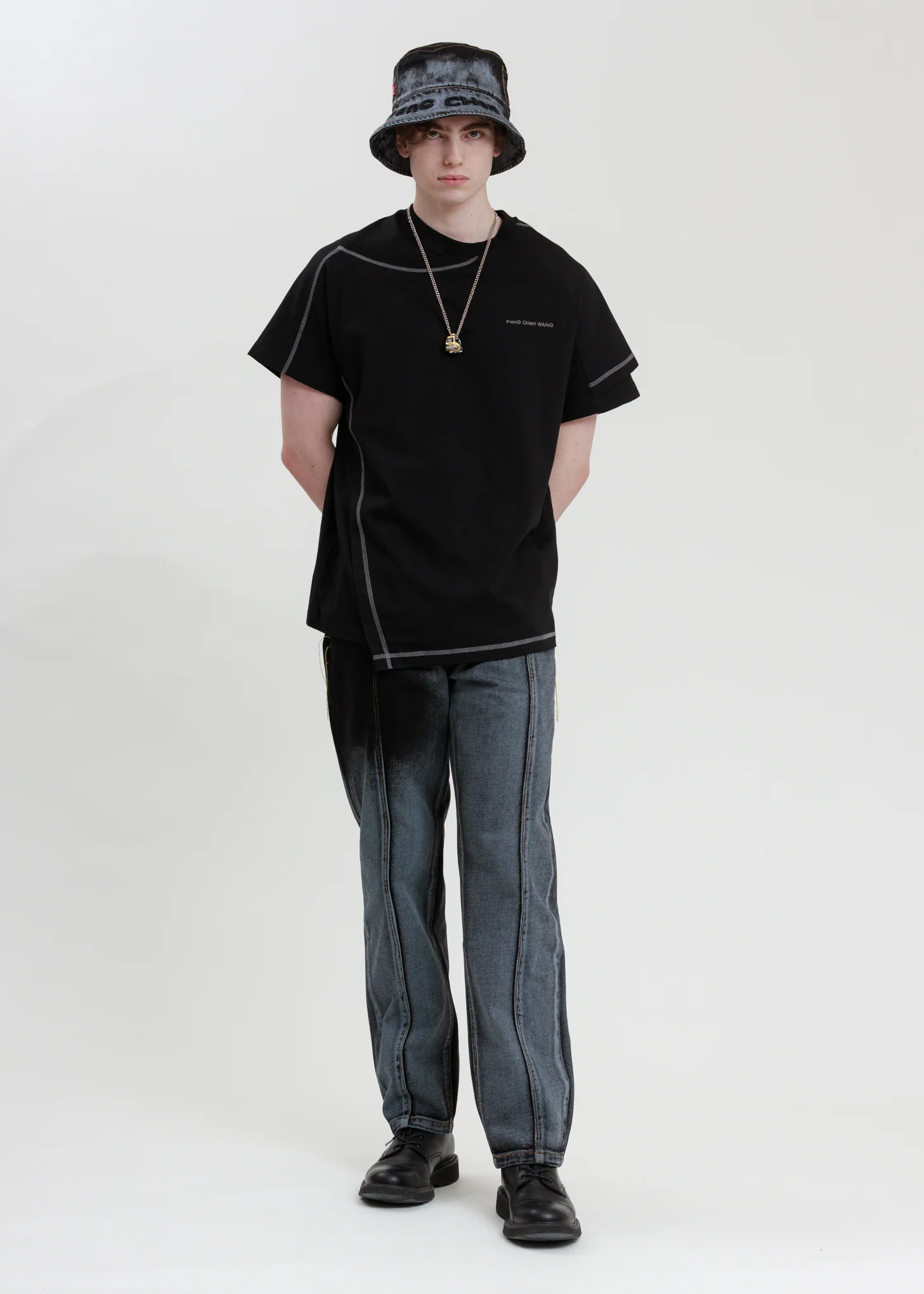 Black Jersey 2 in 1 T-Shirt - Image 6