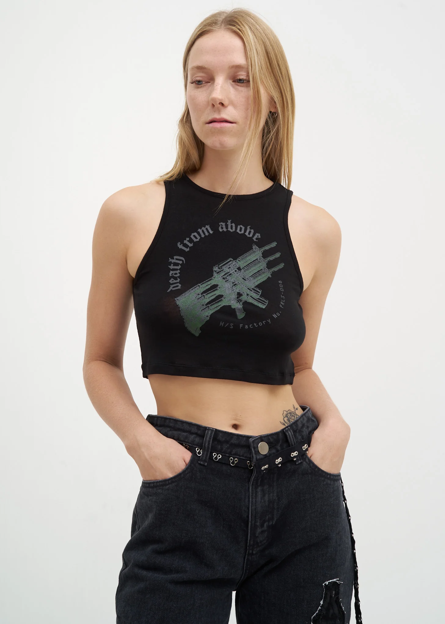 Black Jersey Crop Top