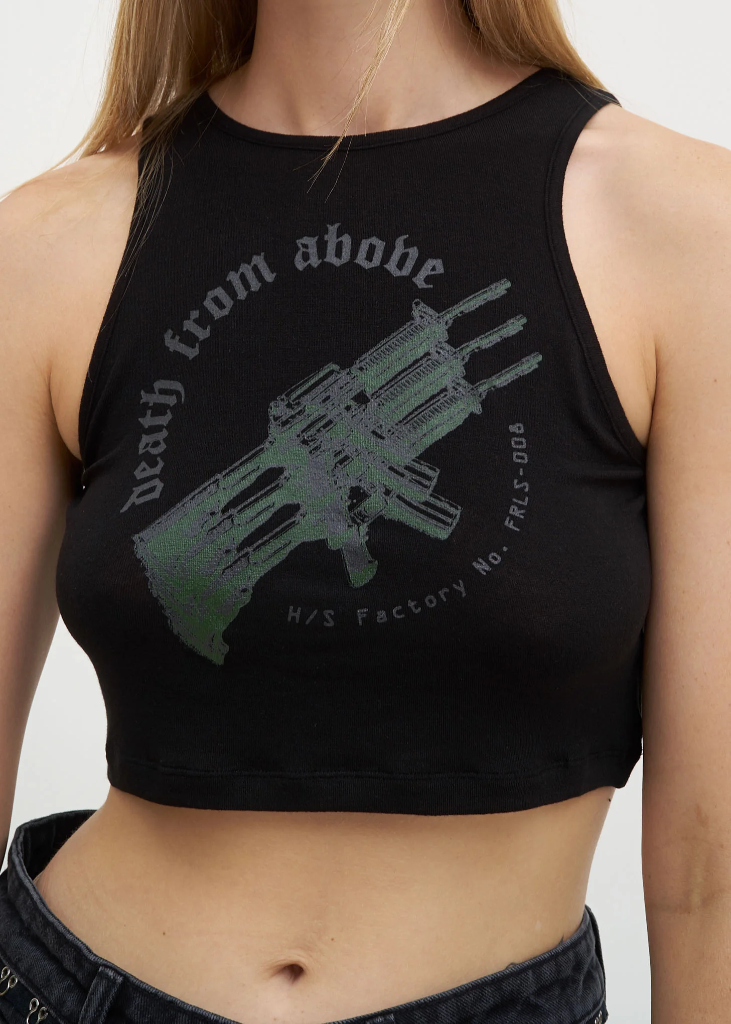 Black Jersey Crop Top - Image 2
