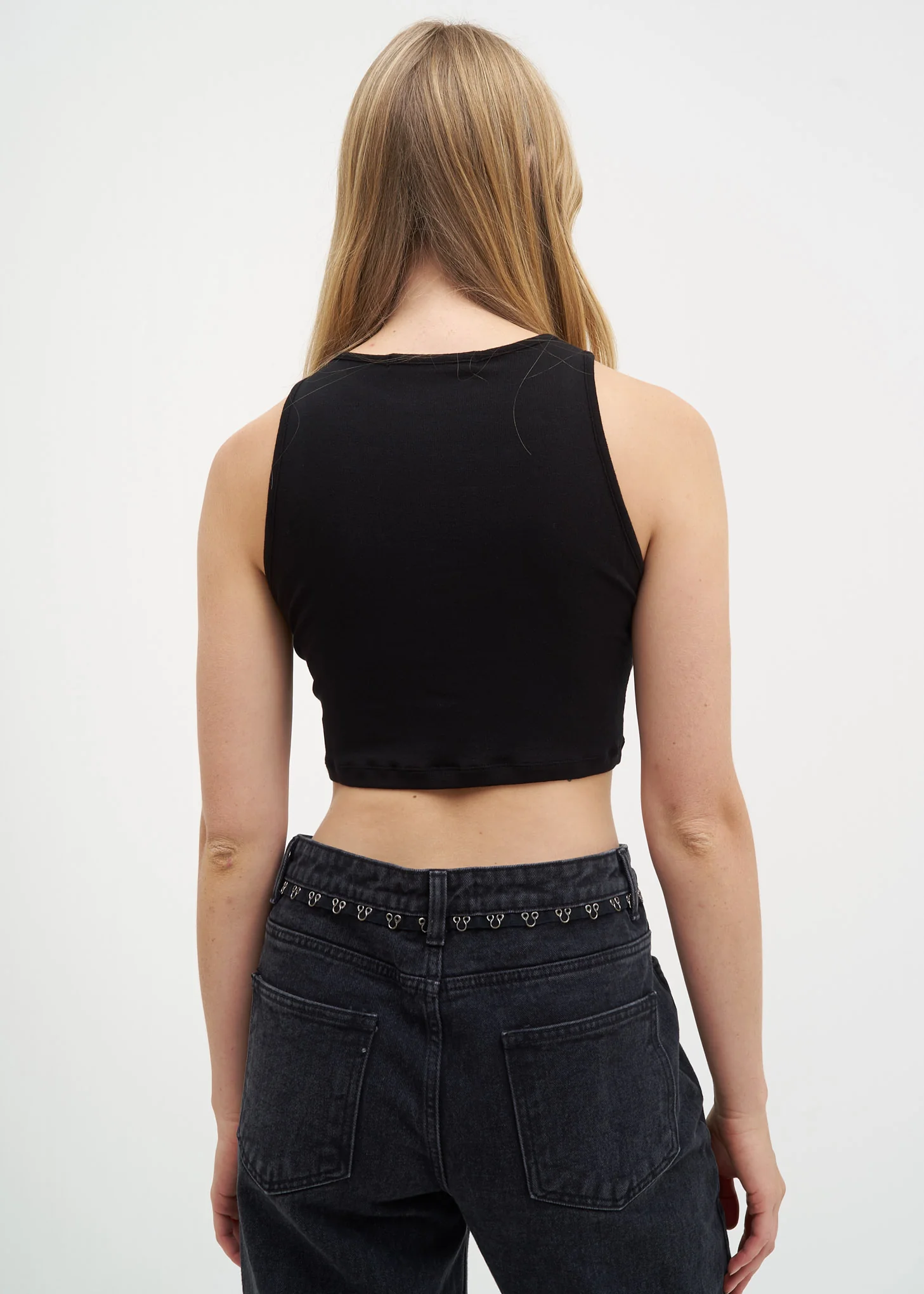 Black Jersey Crop Top - Image 3