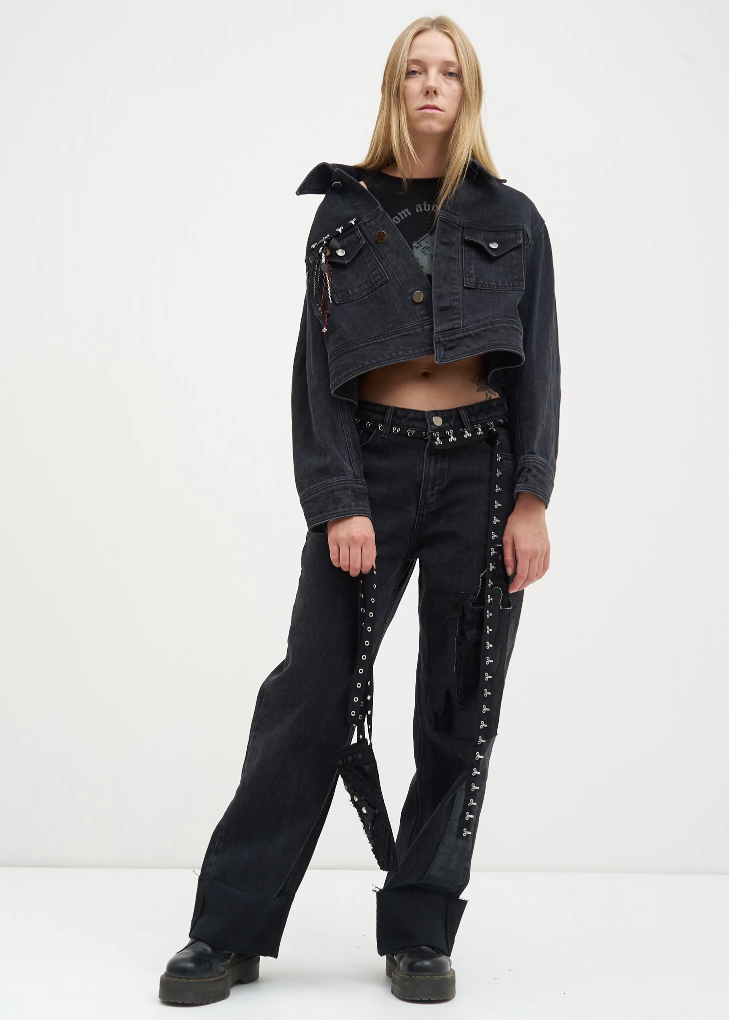 Black Jersey Crop Top - Image 4
