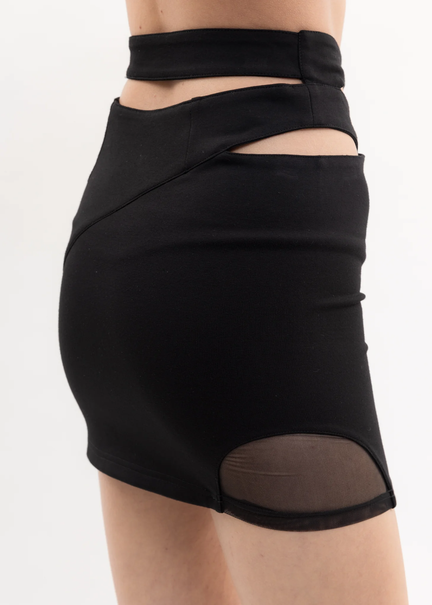 Black Jersey Mini Skirt - Image 2