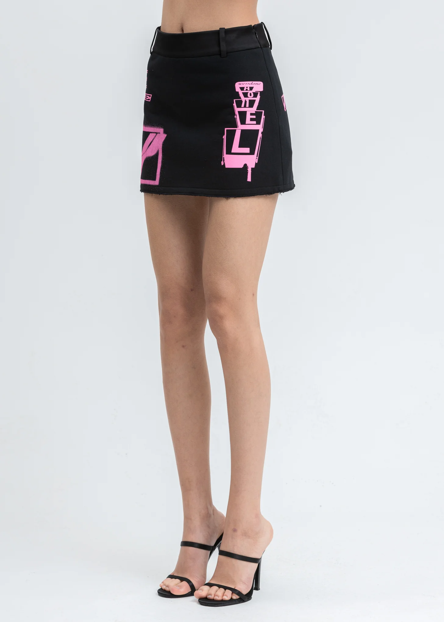 Black Jersey Print Mini Skirt - Image 3