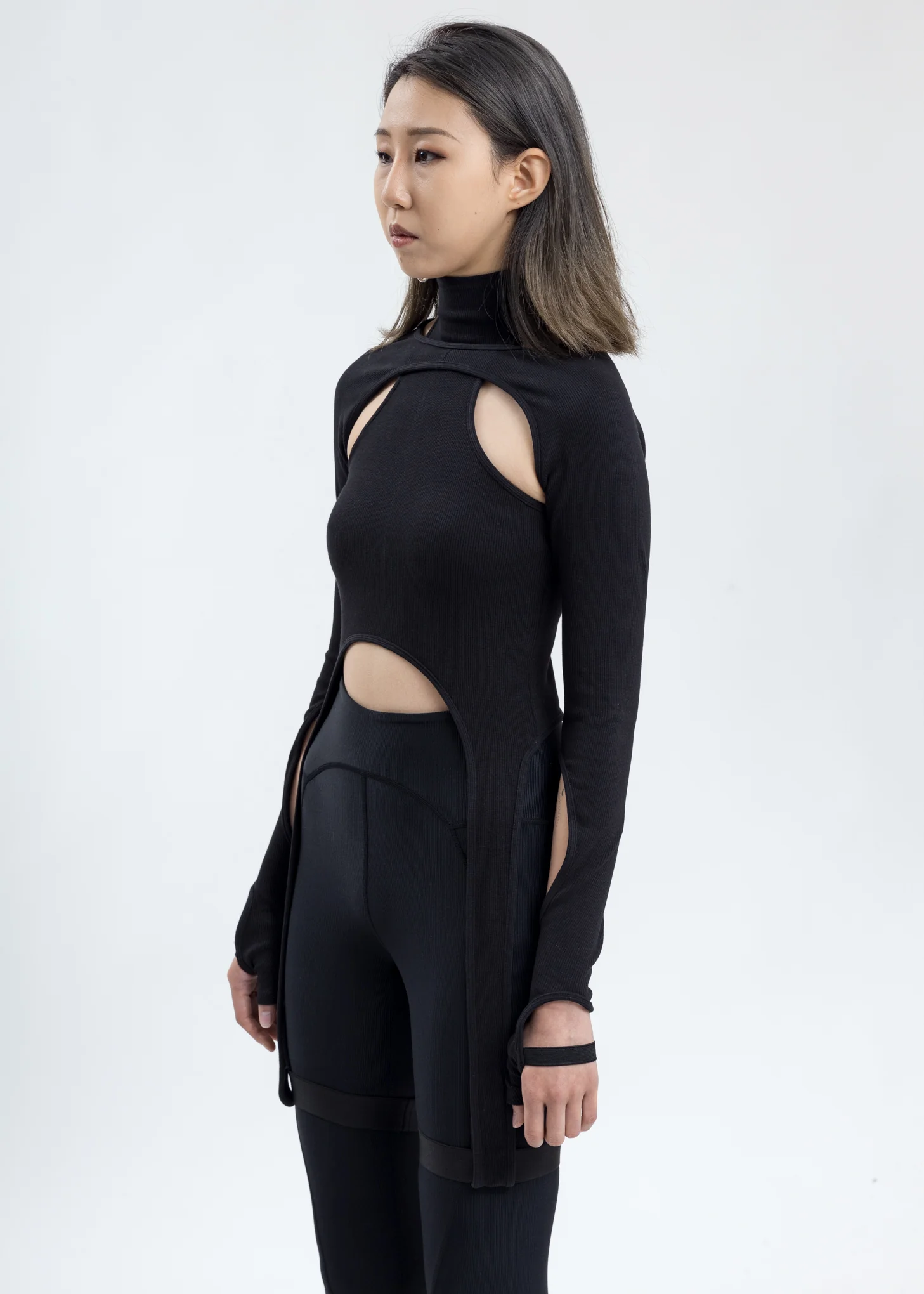 Black Jersey Top With Long Sleeve - Image 3