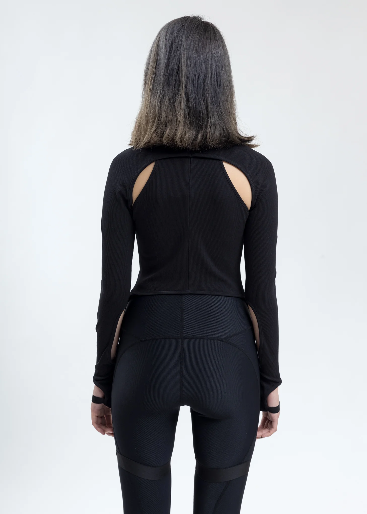 Black Jersey Top With Long Sleeve - Image 4