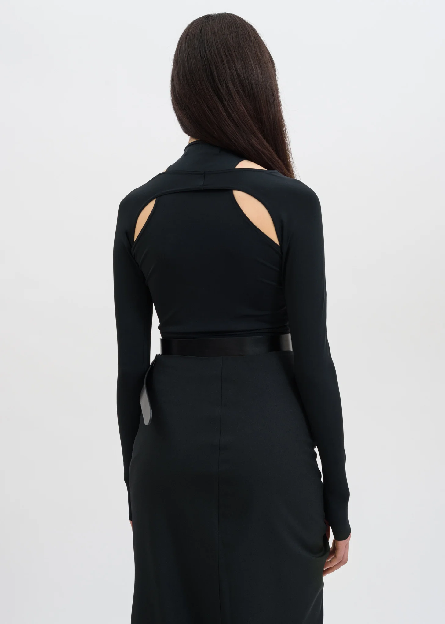 Black Jersey Top w/ Sleeves - Image 3
