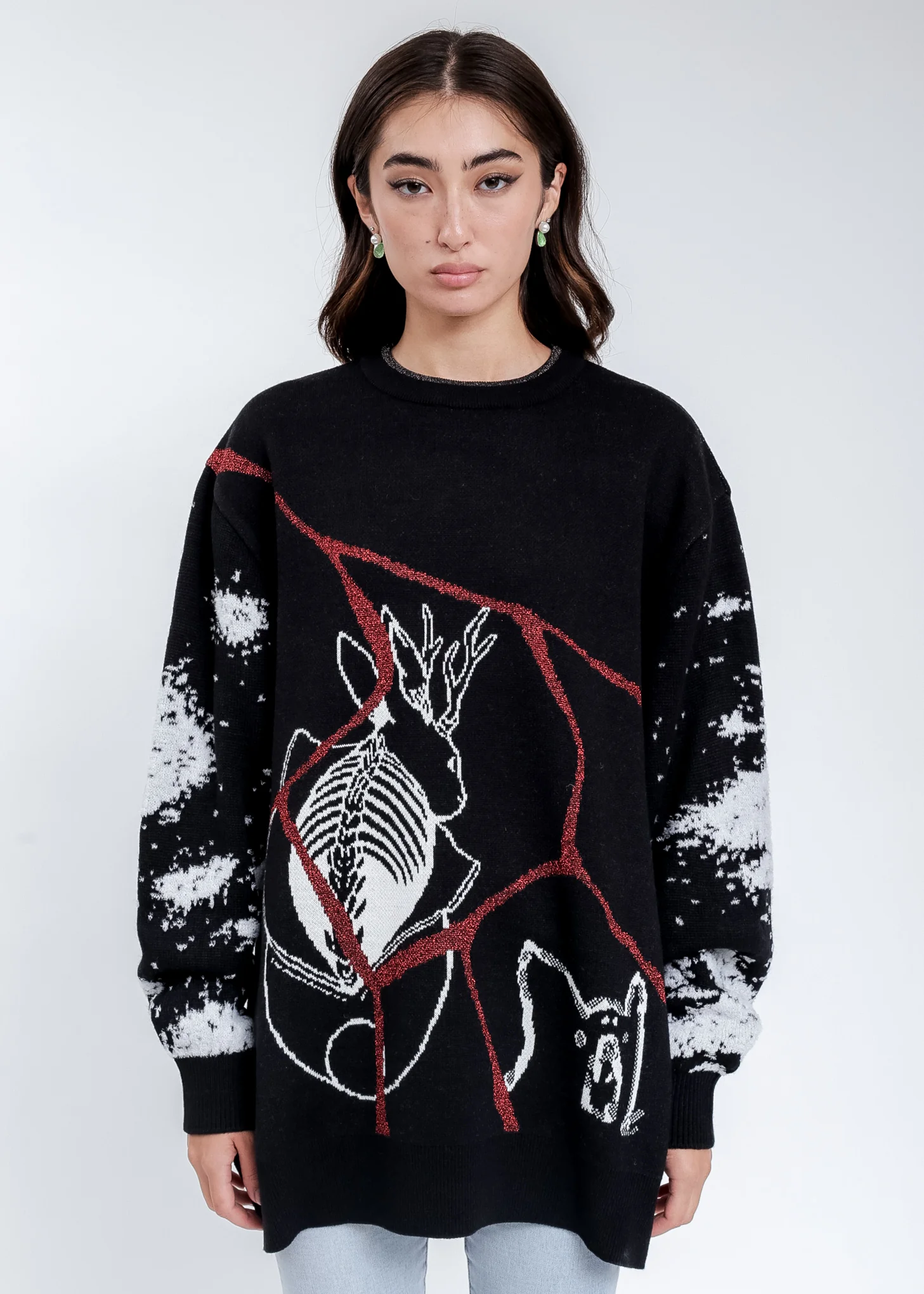 Black KIDILL × RURUMU: Knit Pullover Sweater