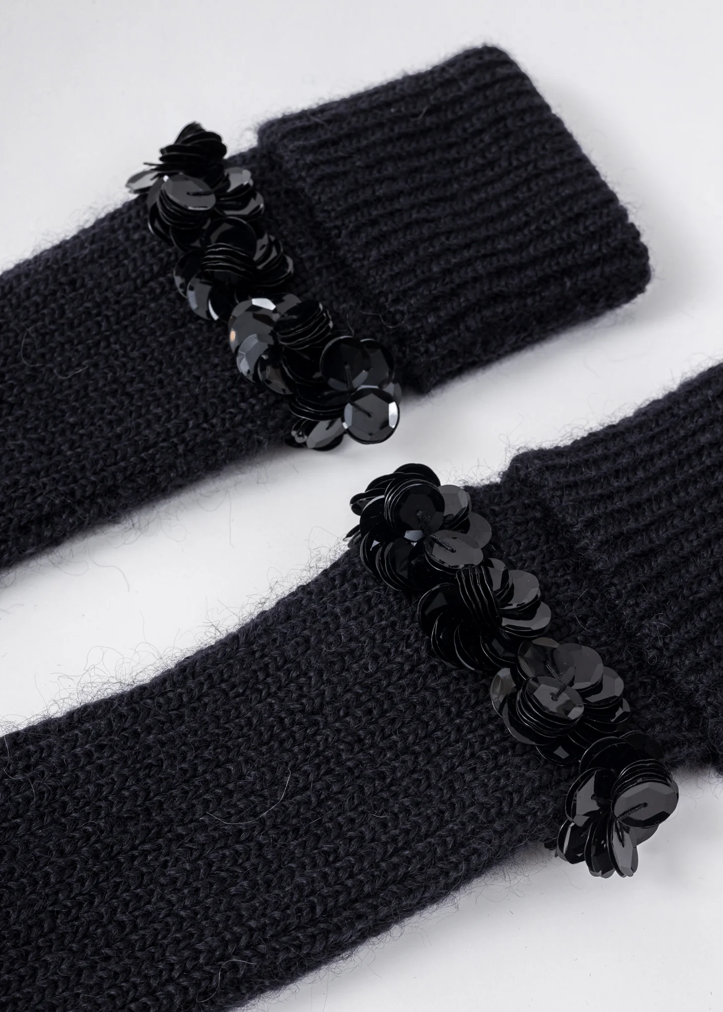 Black Knit Gloves - Image 5