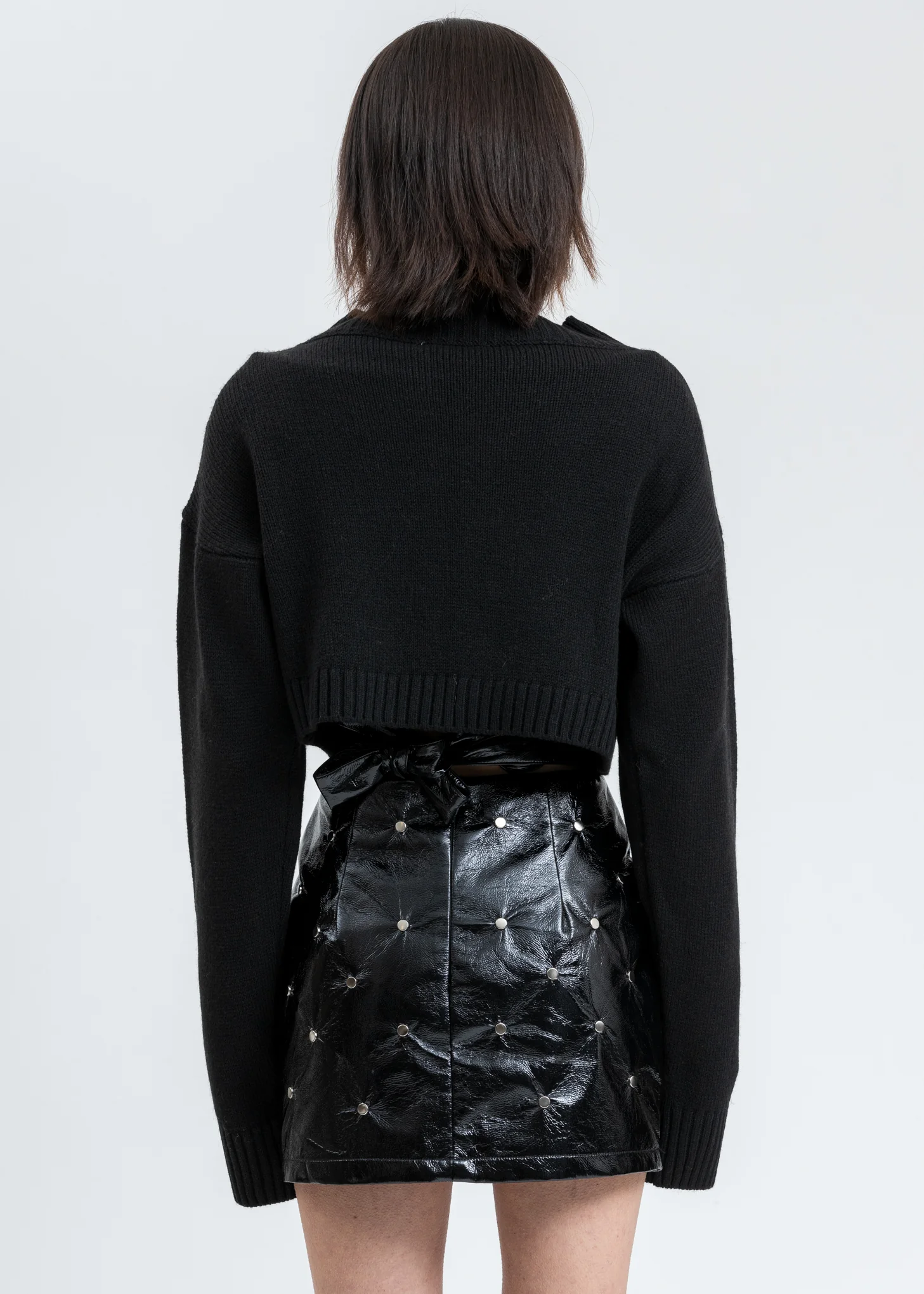 Black Knit Safety Pin Sweater - Image 5