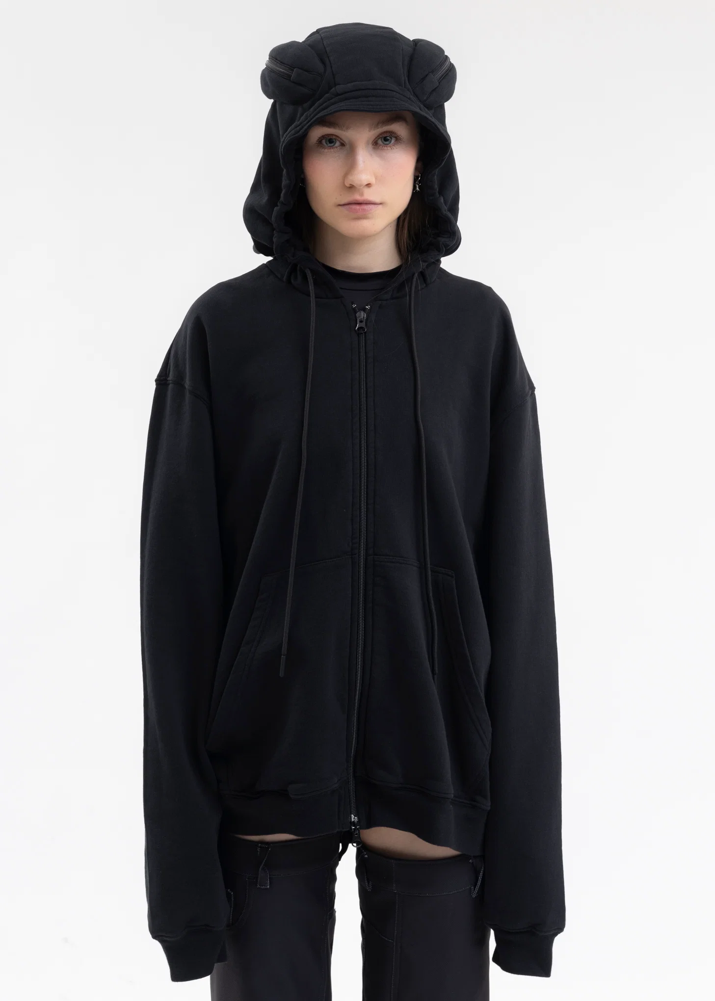 BLACK KSK HELMET HOODIE