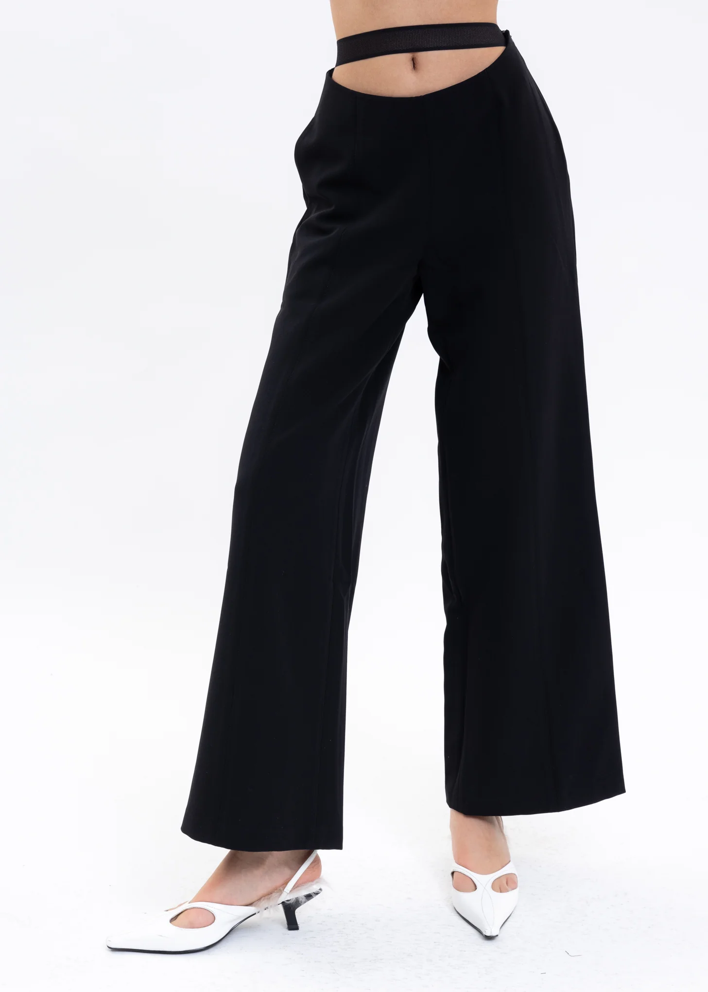 Black Lace Wide Pants