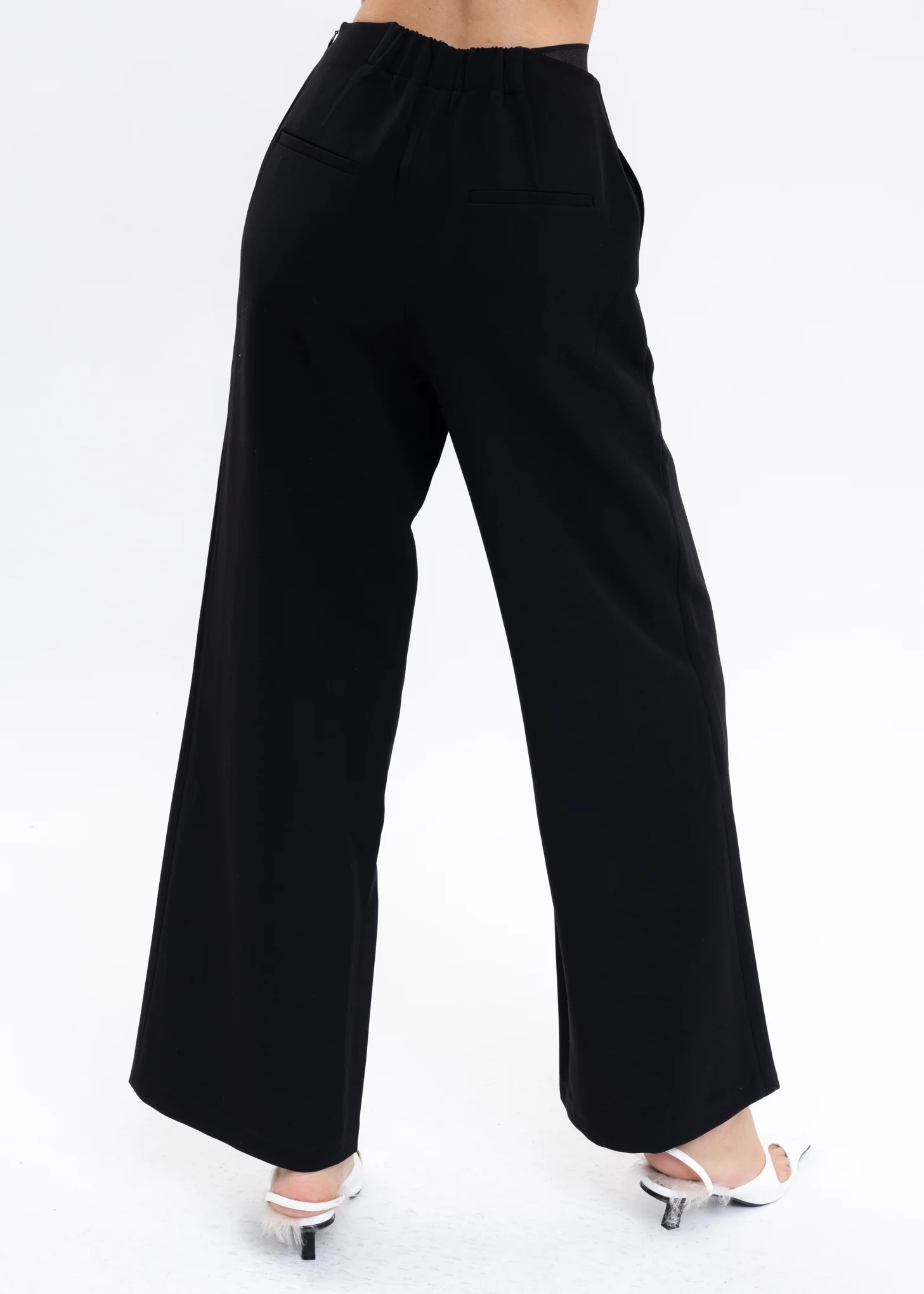 Black Lace Wide Pants - Image 2
