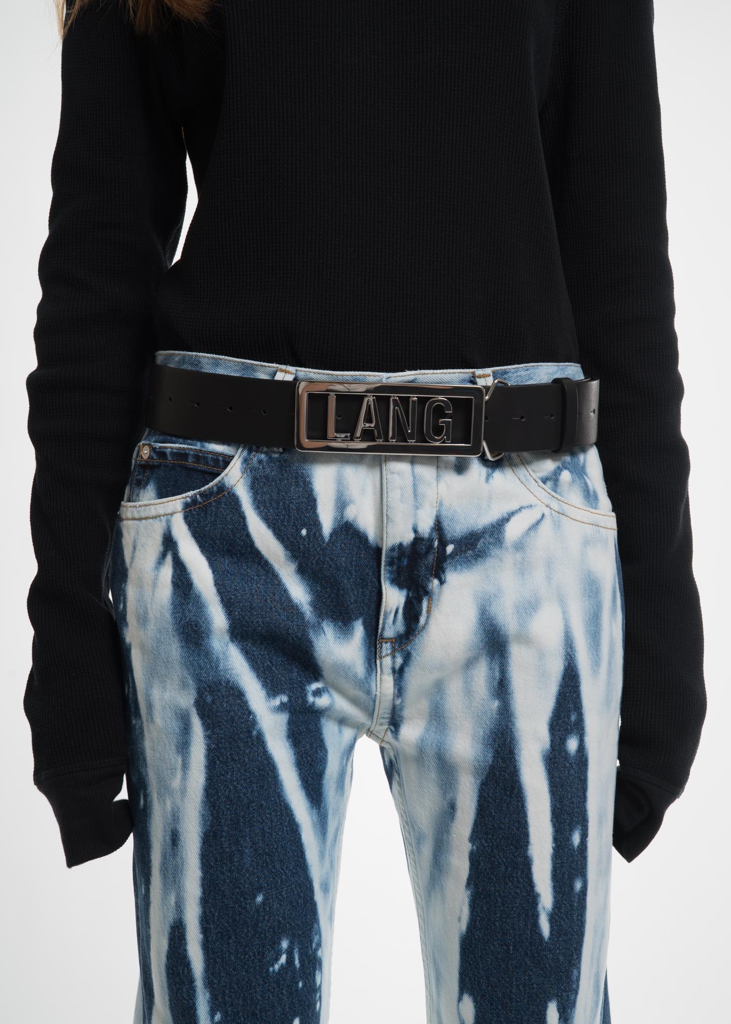 Black Lang Name Plate Belt - Image 3