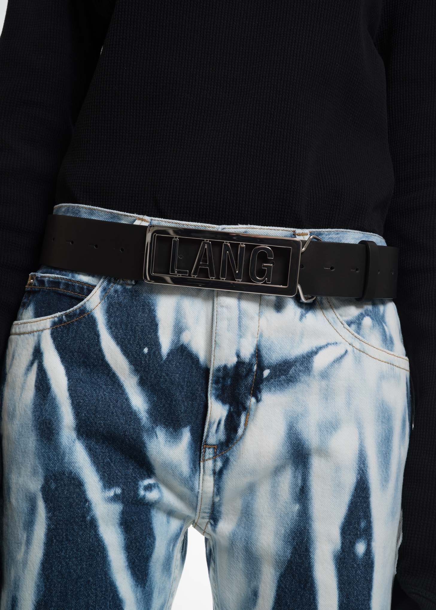 Black Lang Name Plate Belt - Image 4