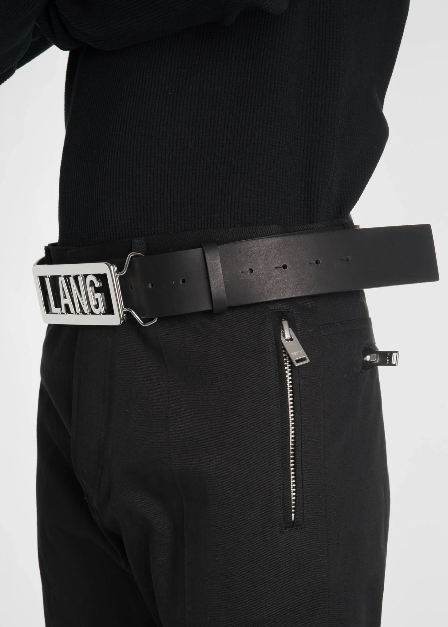 Black Lang Name Plate Belt - Image 3