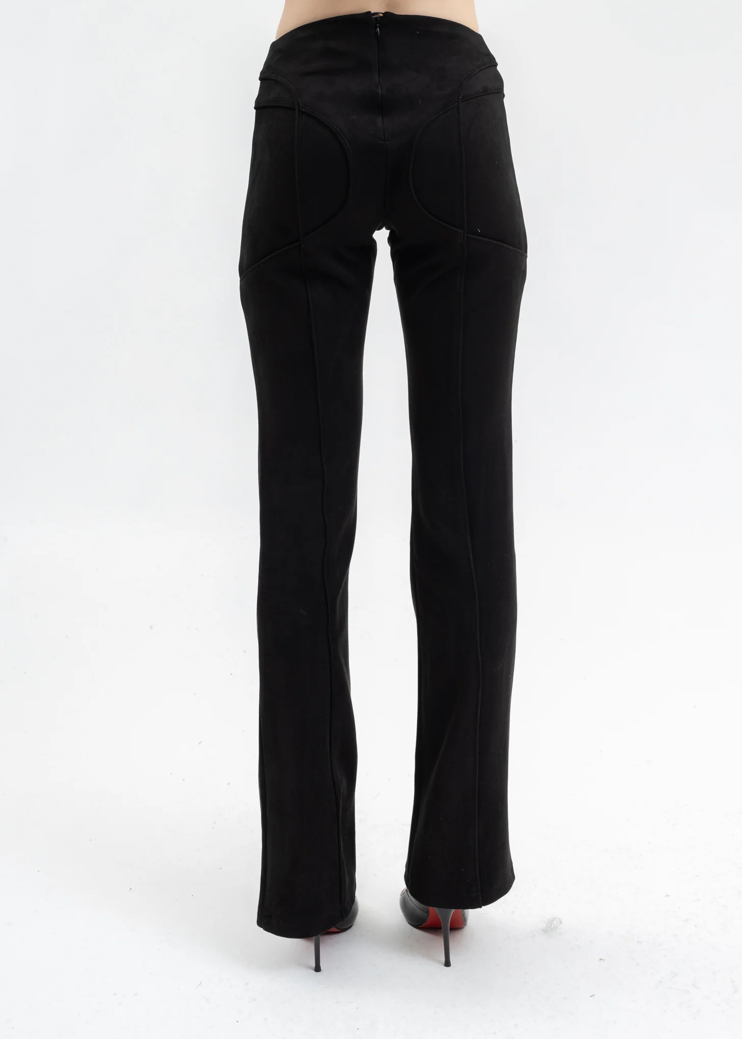 BLACK LARA VEGAN SUEDE TROUSERS - Image 4