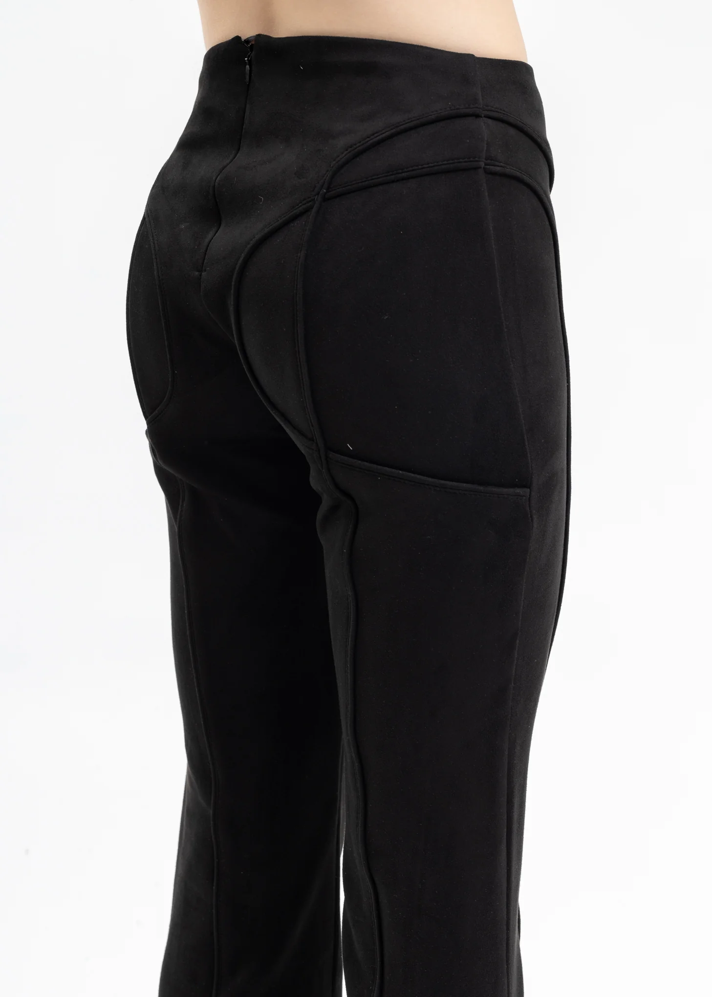 BLACK LARA VEGAN SUEDE TROUSERS - Image 5