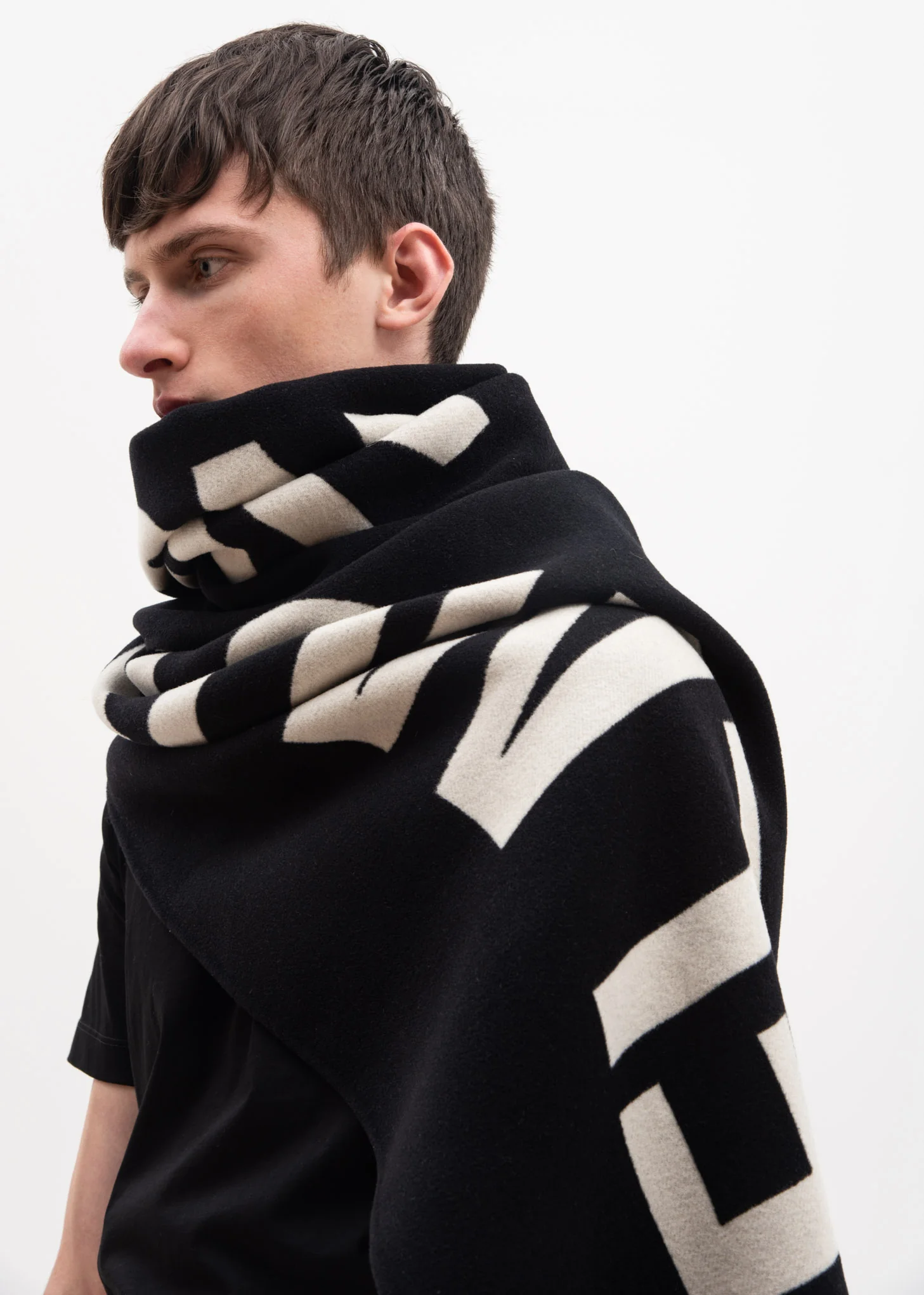 Black Large Logo Scarf - Image 4