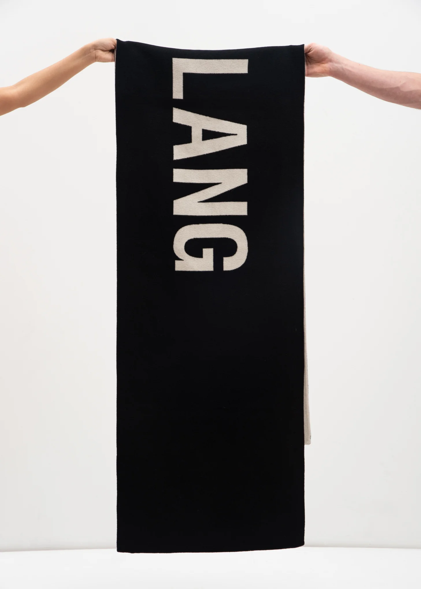 Black Large Logo Scarf - Image 7