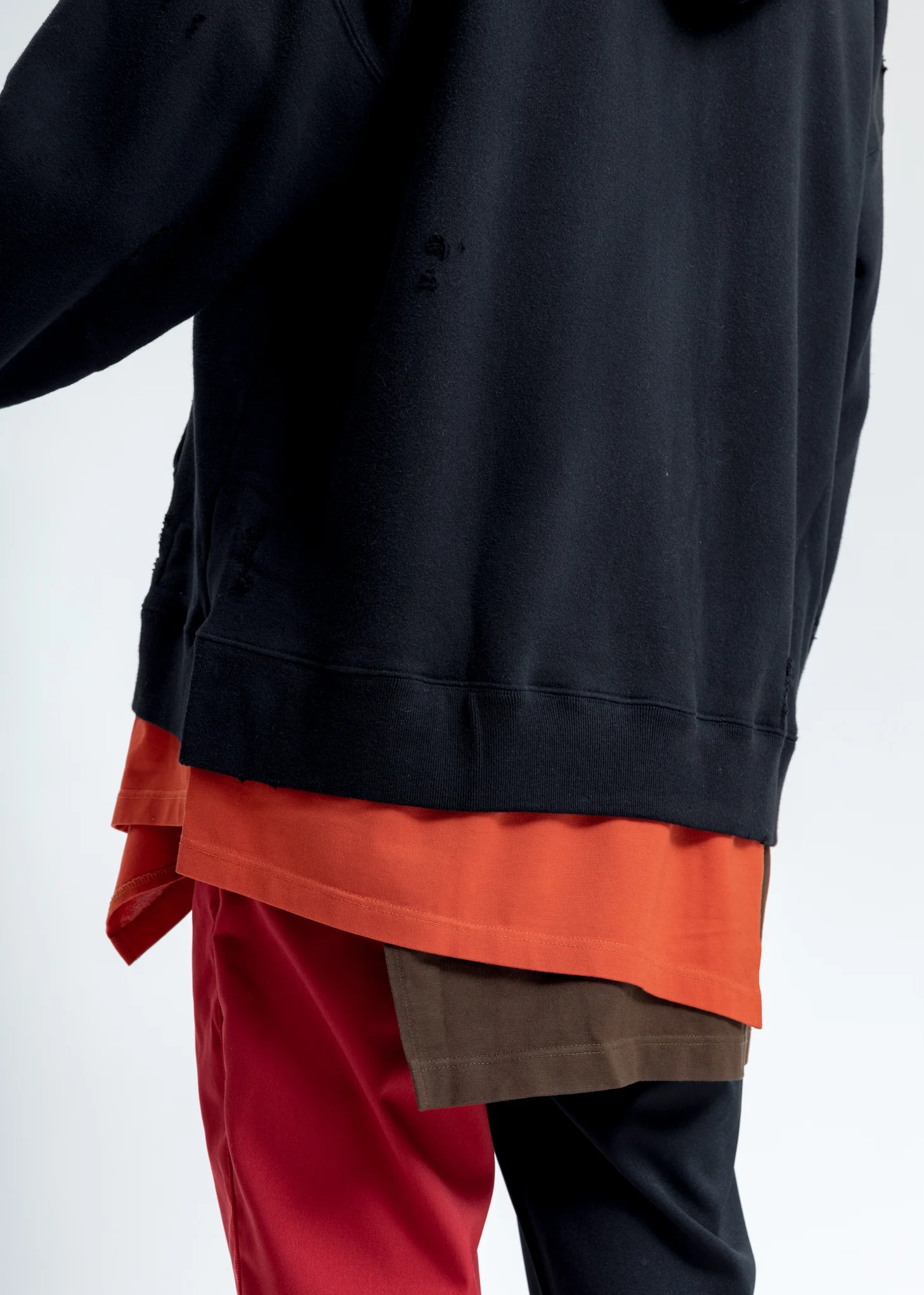 Black Layer Damaged Hoodie - Image 2
