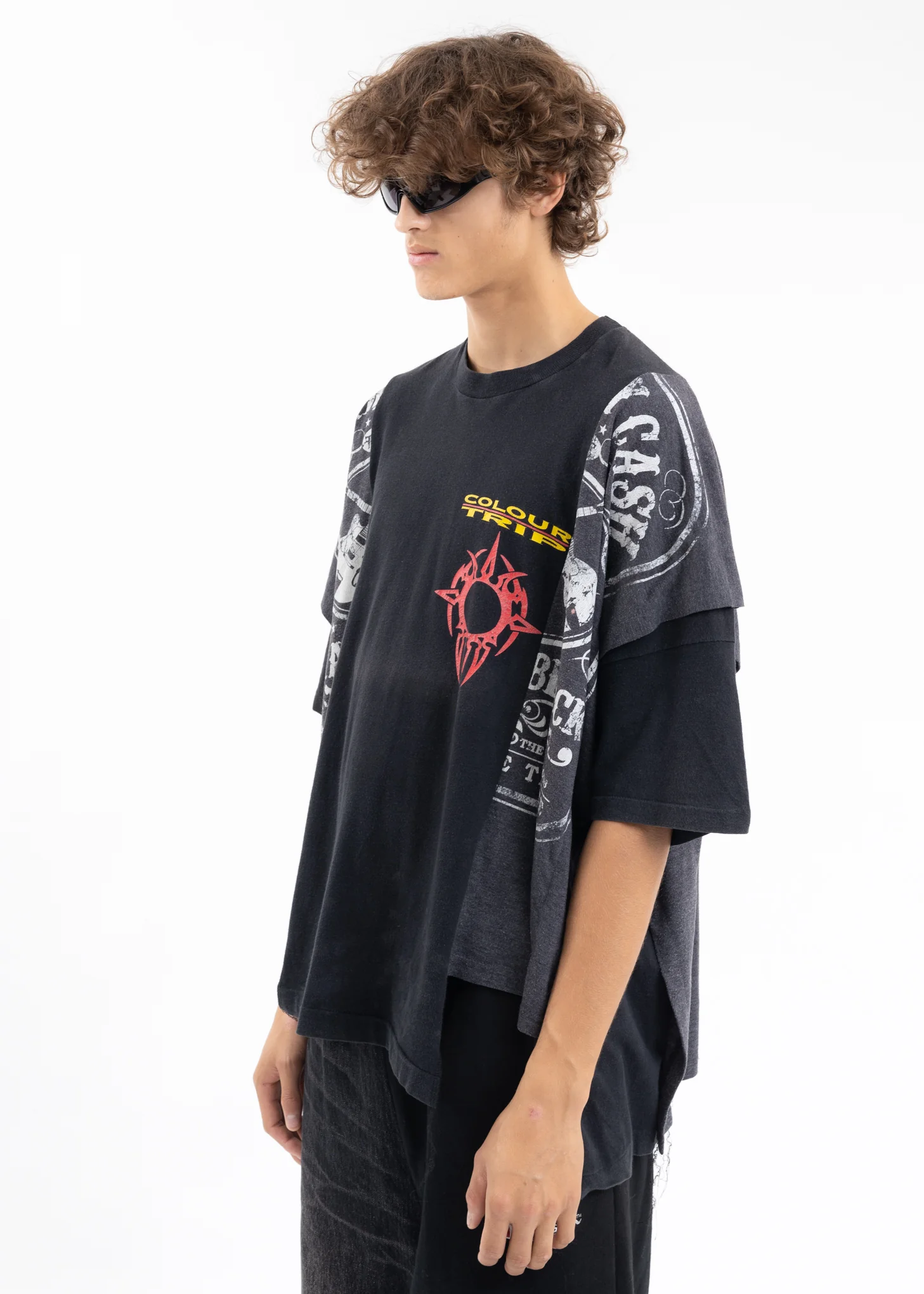 Black Layered Band Tee - Style E - Image 3