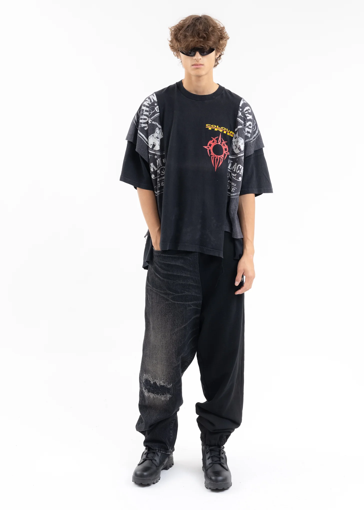 Black Layered Band Tee - Style E - Image 5