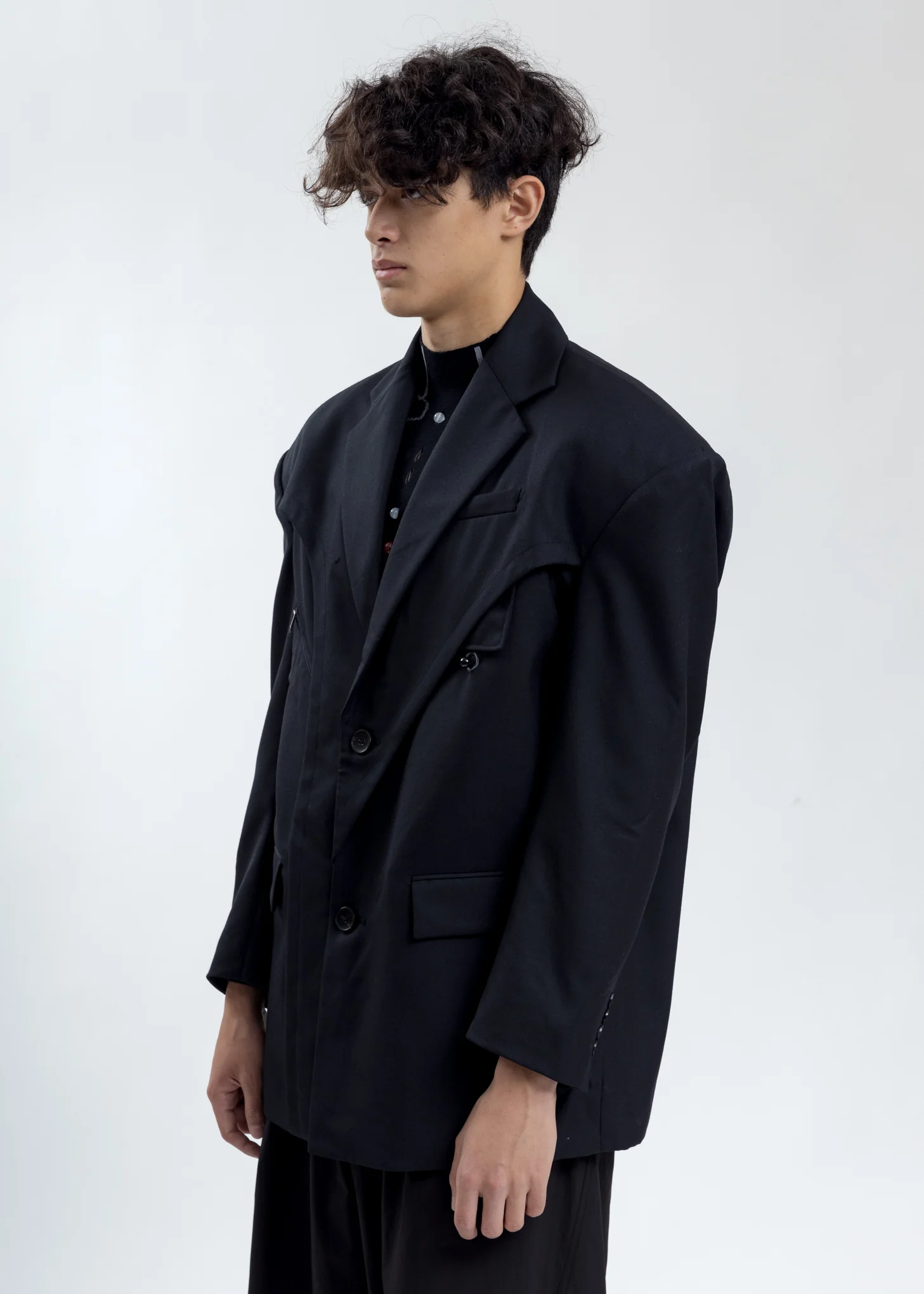 Black Layered Blazer - Image 3
