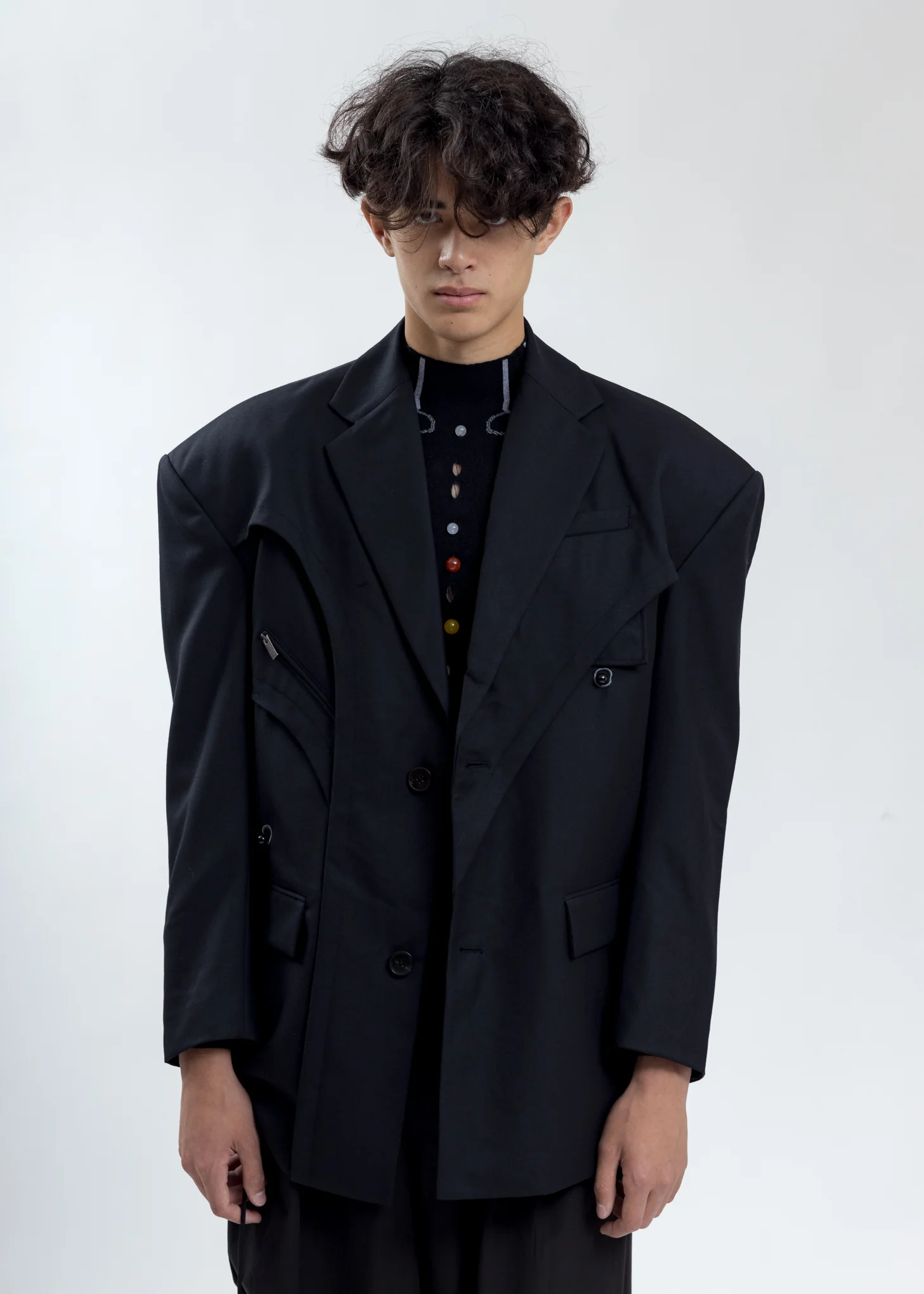 Black Layered Blazer - Image 7