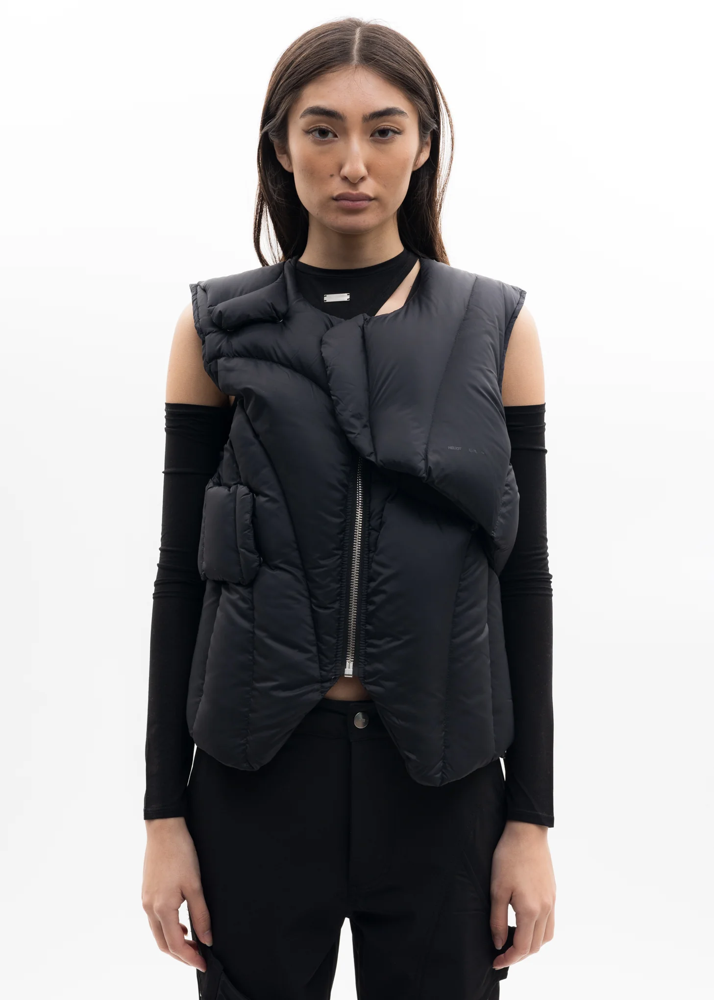 Black Layered Down Vest