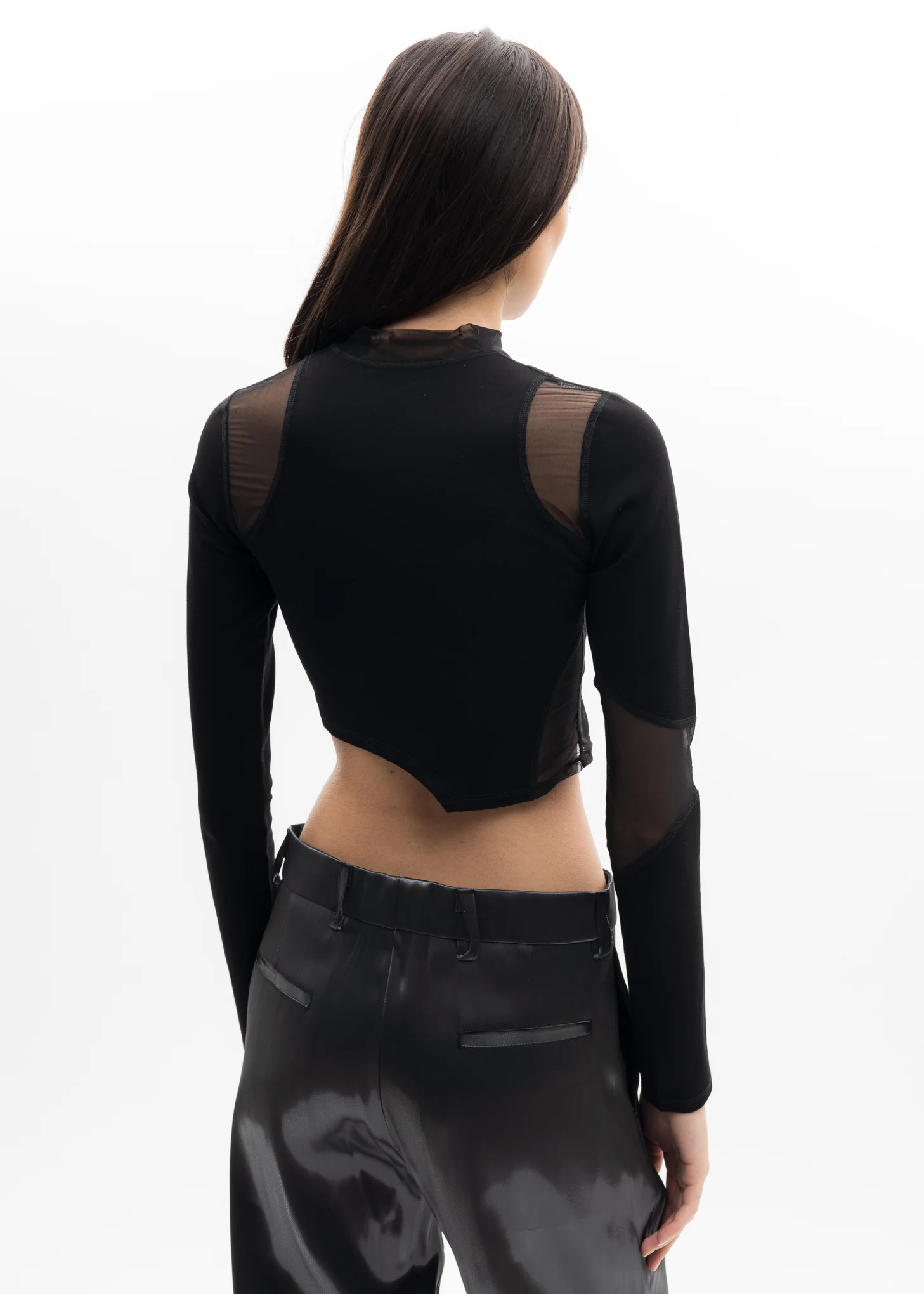 Black Layered Jersey Top - Image 2
