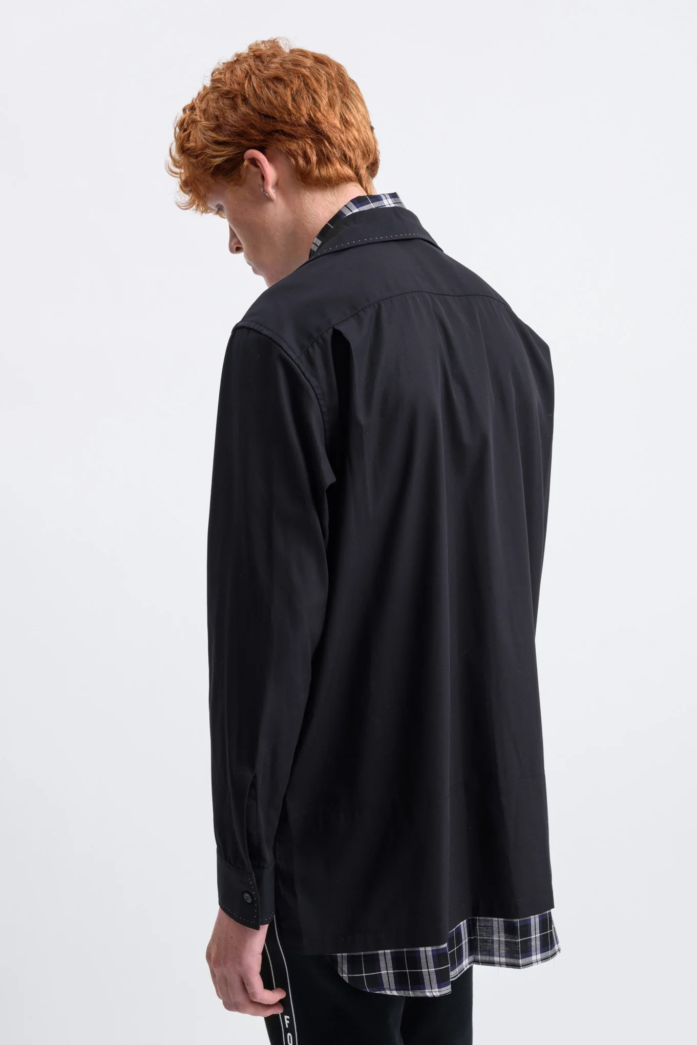 Black Layered Scarf Shirt - Image 3