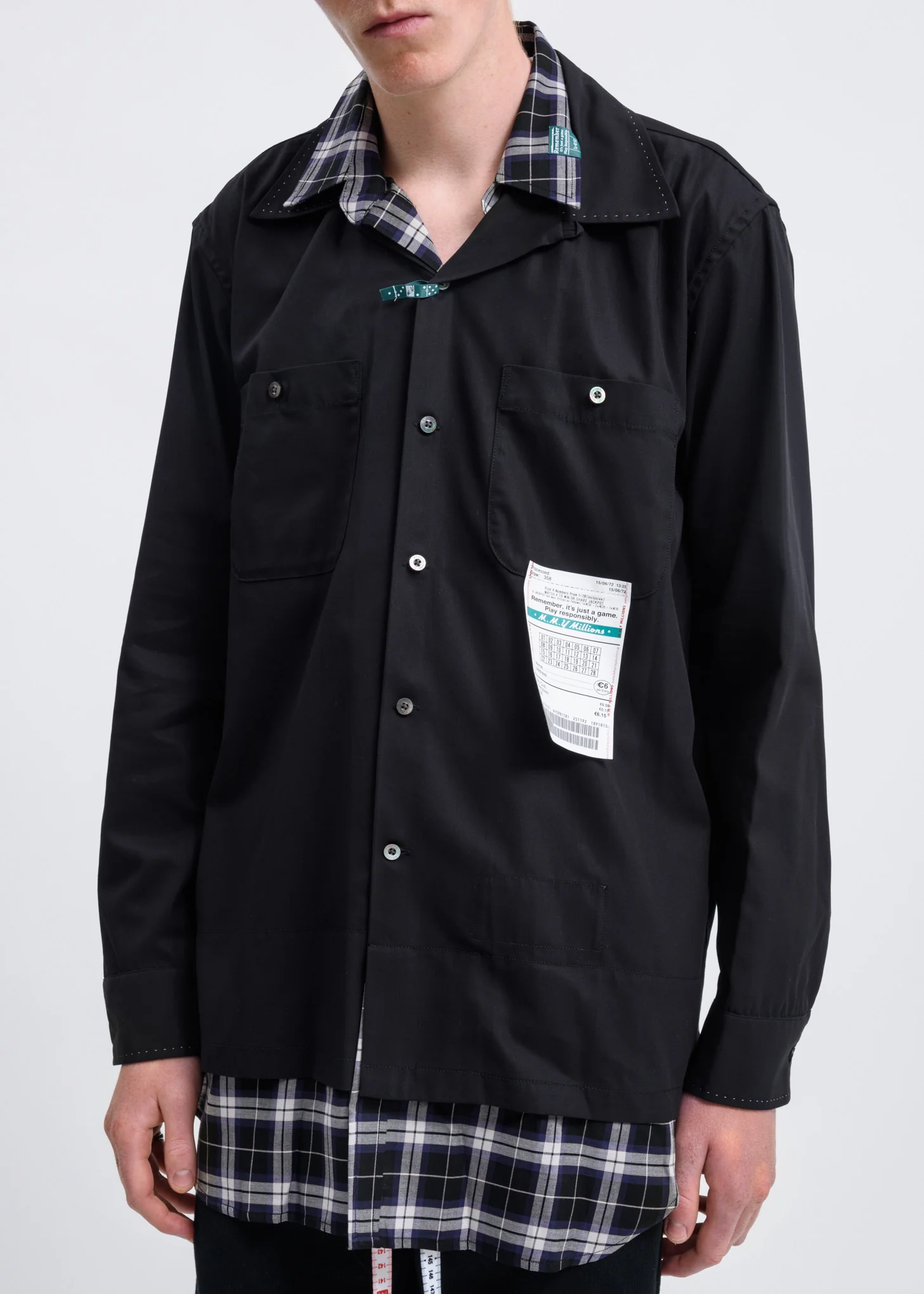 Black Layered Scarf Shirt - Image 5