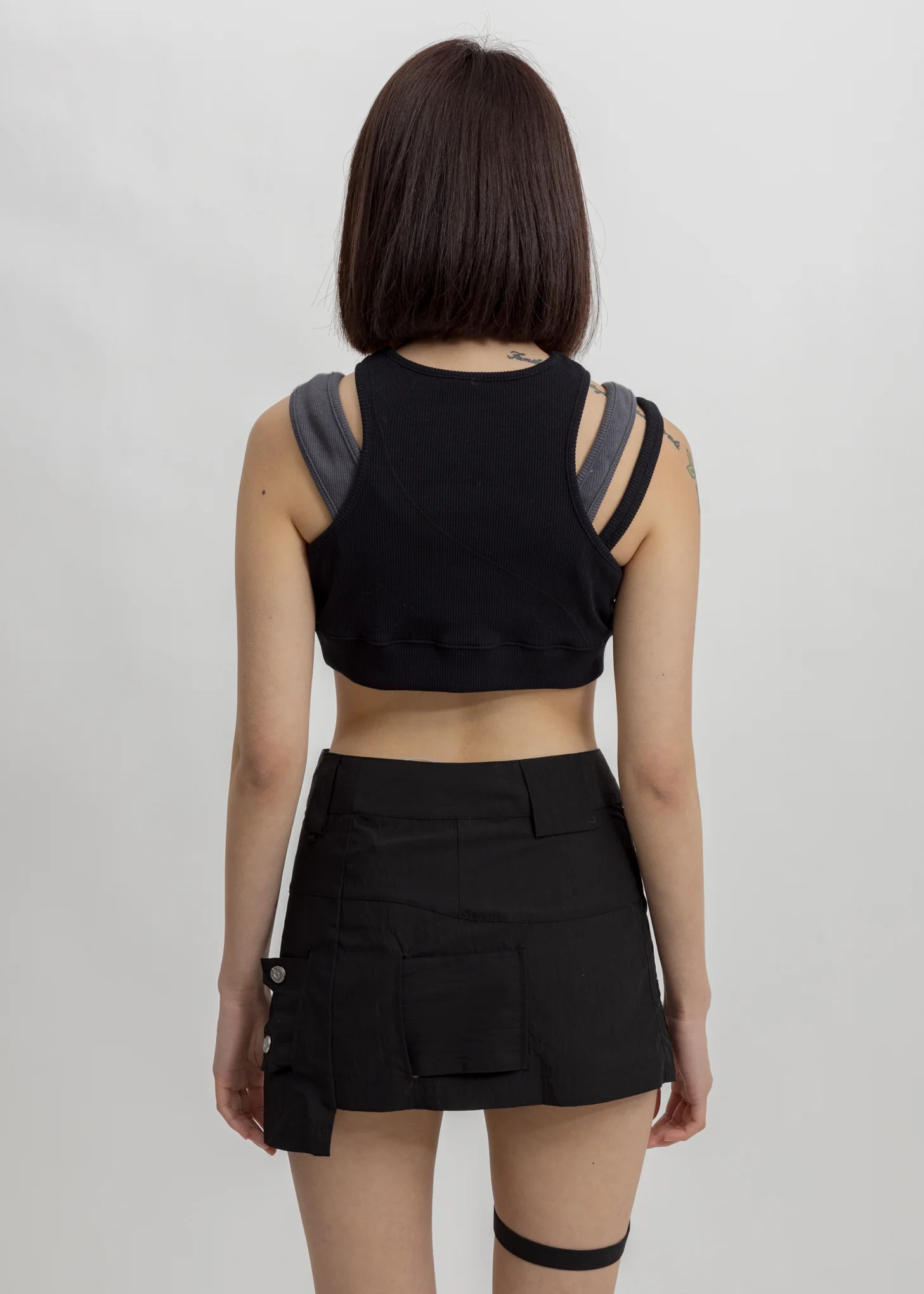 Black Layered Sporty Bra - Image 2