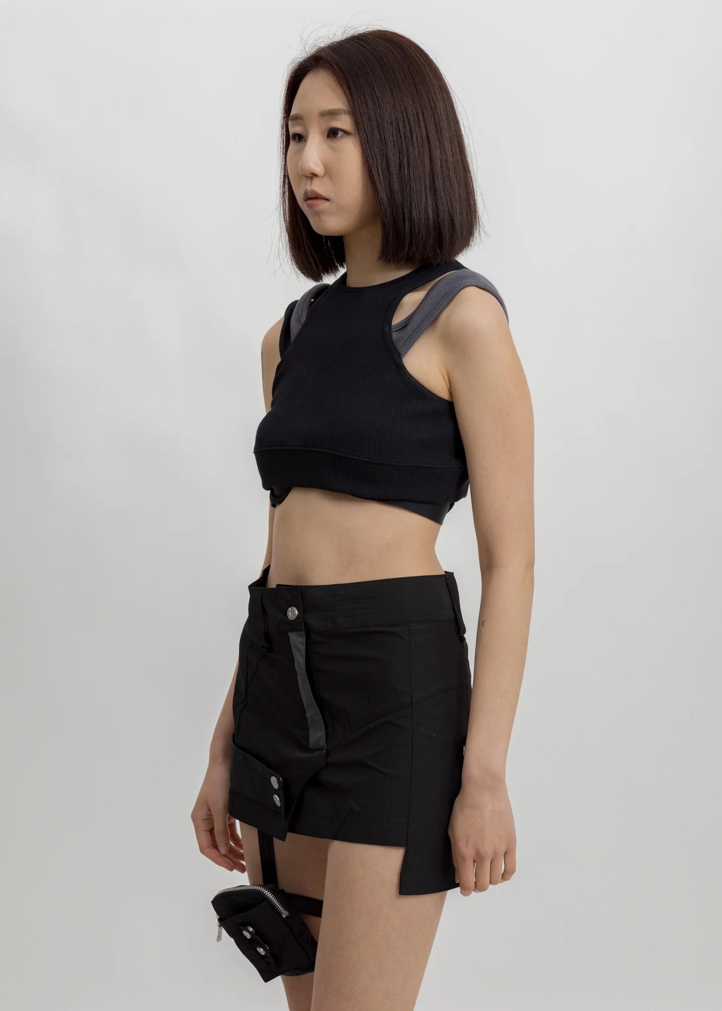 Black Layered Sporty Bra - Image 3