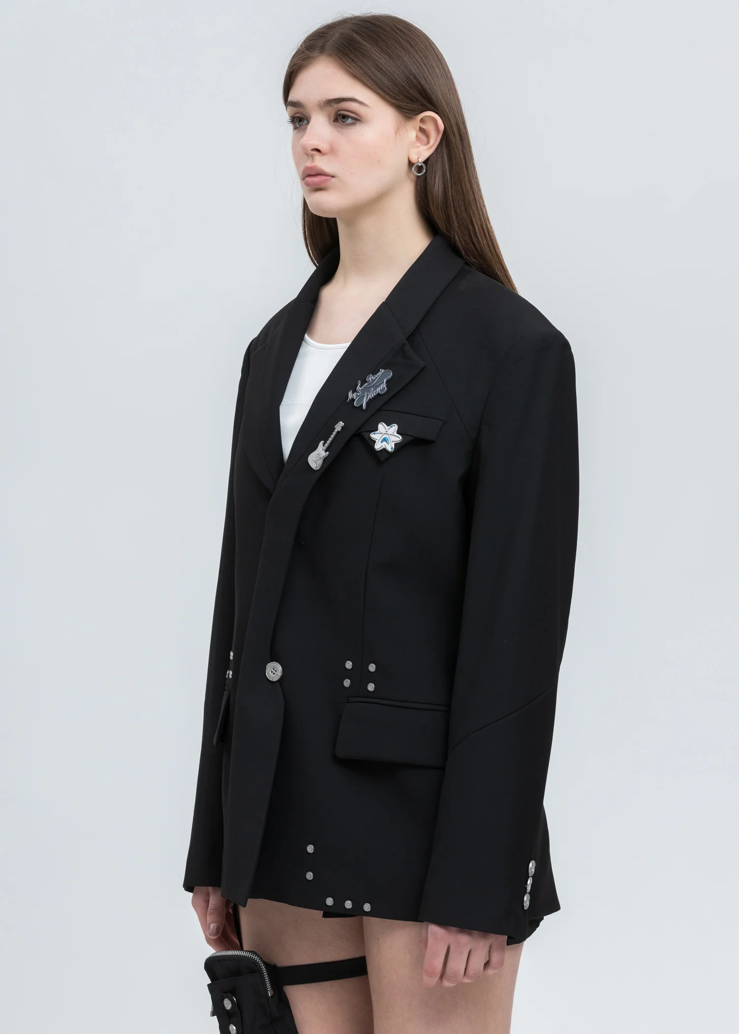 Black Layered Variant Tailored Jacket - Image 3