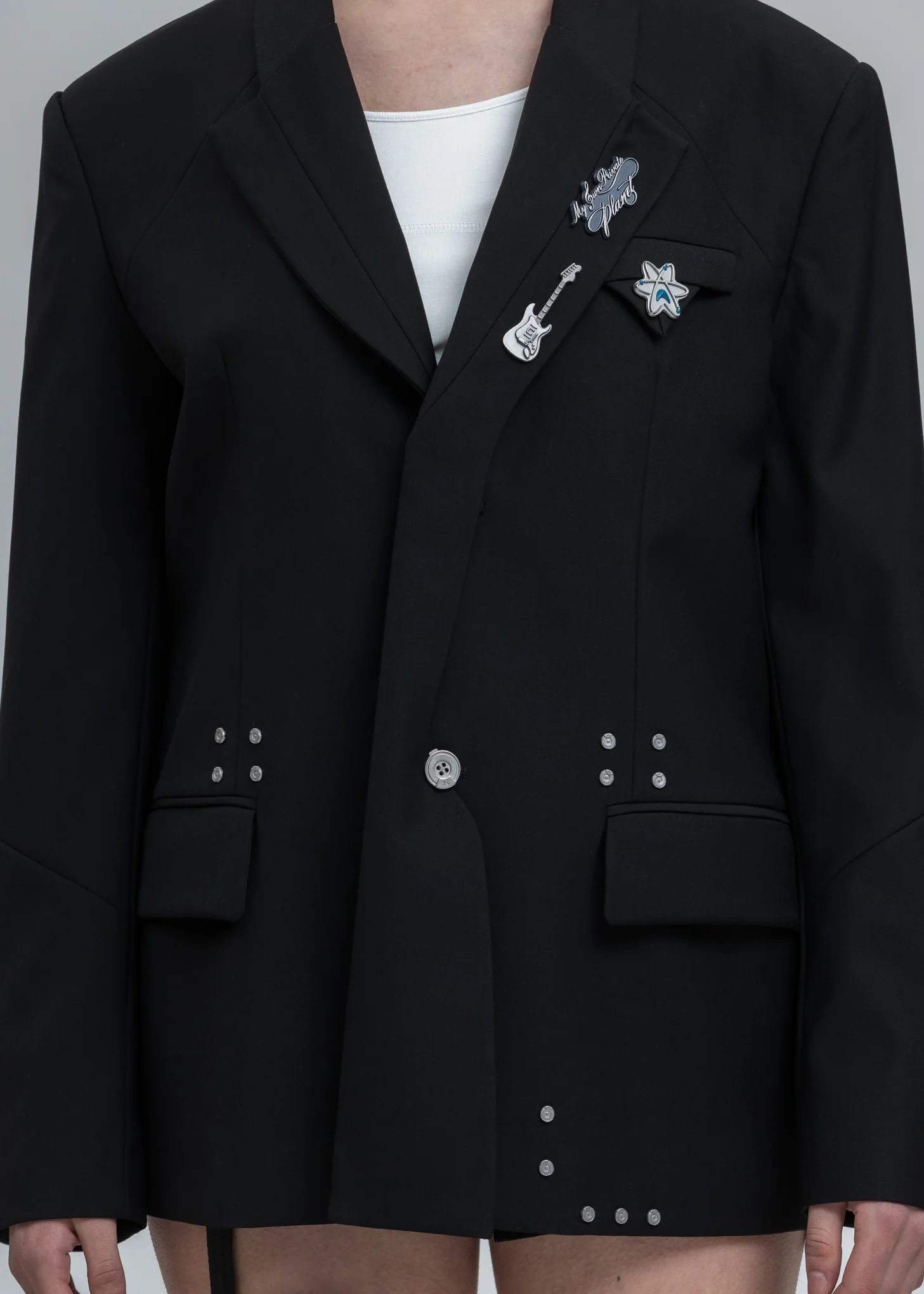 Black Layered Variant Tailored Jacket - Image 5