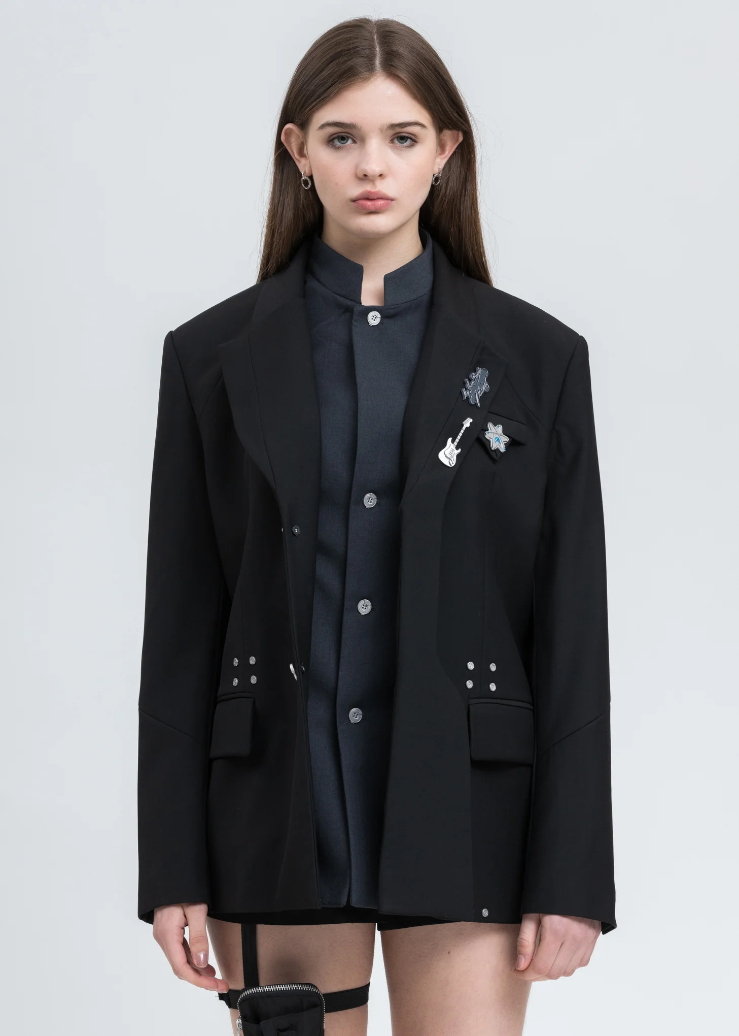Black Layered Variant Tailored Jacket - Image 6
