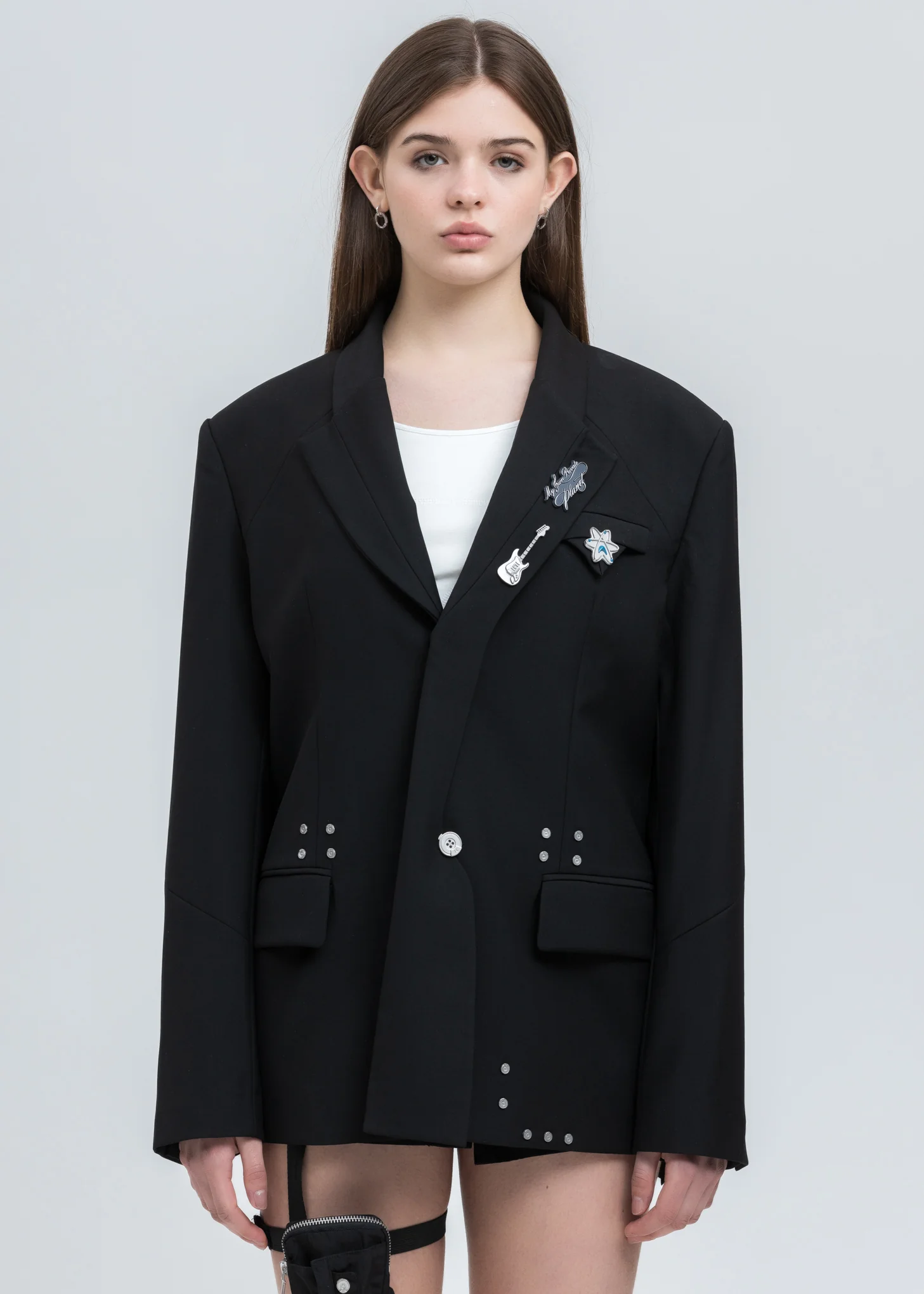 Black Layered Variant Tailored Jacket - Image 8
